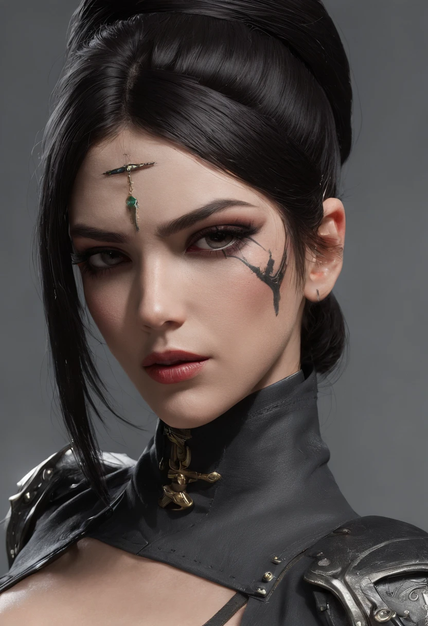 Gere uma imagem detalhada da personagem Mara, also known as 'Mara Death Dealer', do jogo Call of Duty: Guerra moderna. Describe its appearance, corpo inteiro, fisionomia cruel, micro bikini, na praia, sol poente, palmeiras, corpo escultural, flowing hair, [Equipamentos de ouro ((metralhadoras, Granadas, Accessories))], personalidade cruel