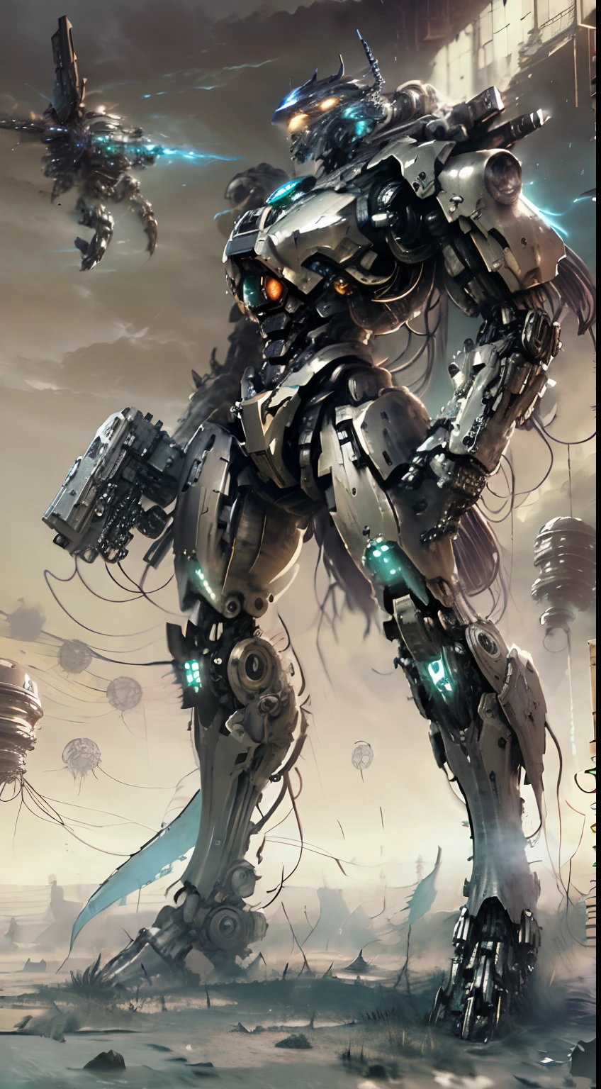 1 chica Soldado estilo pistola en el fondo, Chica en Mech Blanco, Cyberpunk anime chica mecha, Wearing sci-fi military armor, Hermosa chica negro cyborg, Cyborg - Chica de plata, Mech negro de Fira, Eco de Overwatch, Perfecto anime cyborg mujer, Pupilas azules, Cinco dedos, CGhSociety inspirado campo de batalla, alien planet, Alien battle,