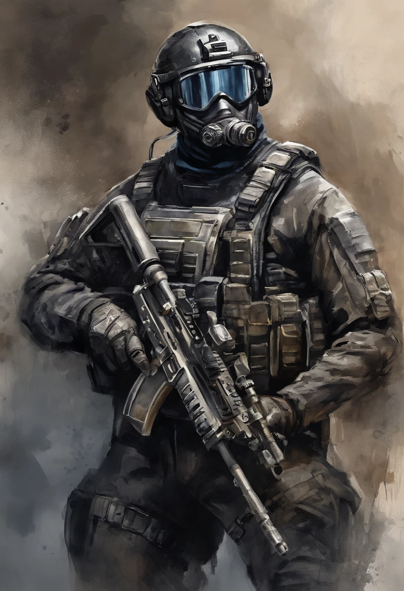 black SWAT outfit, mech pilot, male, dark skin, tired, rule of thirds, high quality background, ultra detailed scenery, ultra sharp focus, perfect professional photo
