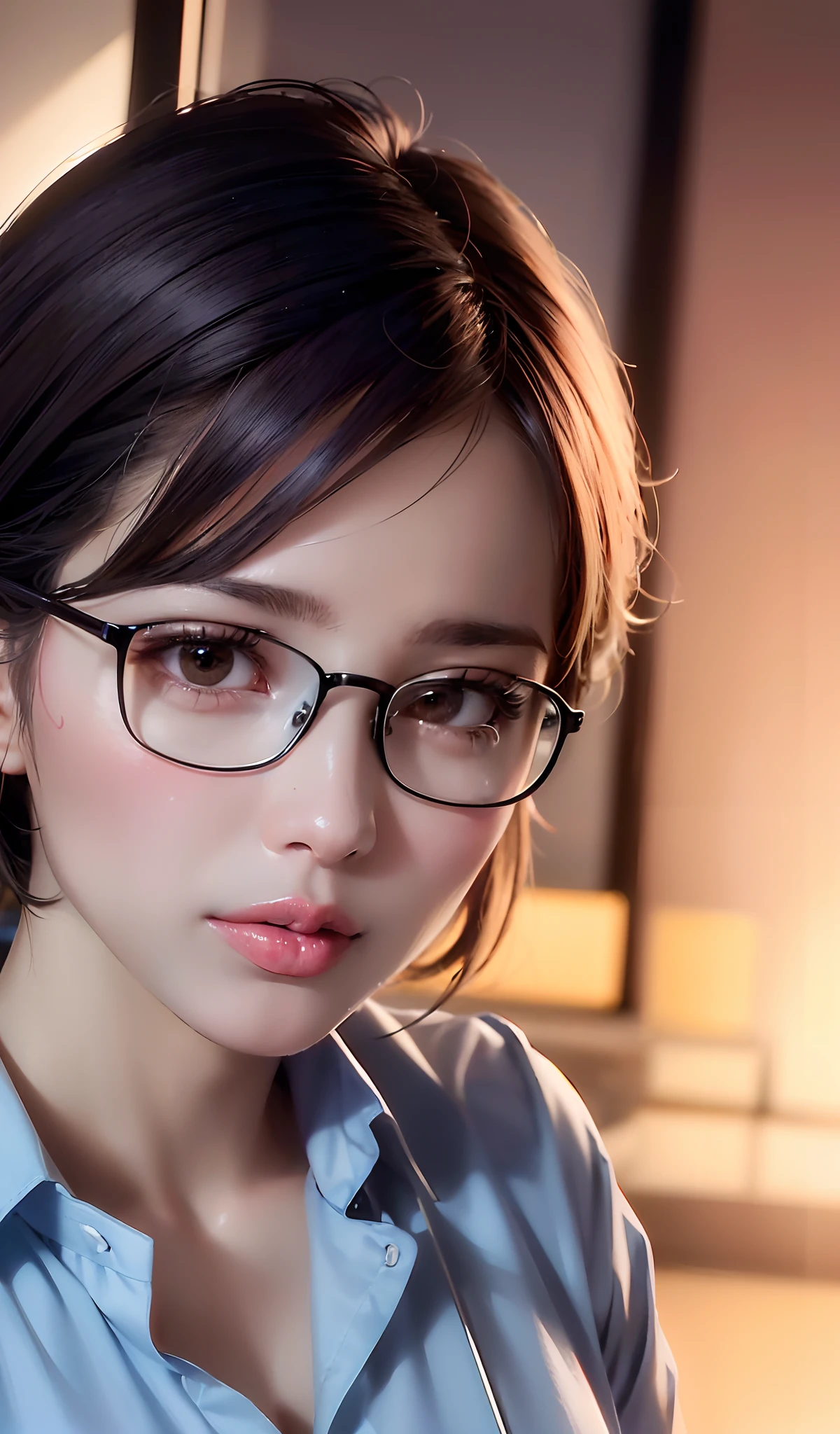 (Ultra High Resolution, Photorealistic, Realistic, Best Quality, Photorealistic), (((High Definition Skin, Visible Pores))), (Real People, Photos) ((Mix 4)))), (8K, Raw Photography, Best Quality, Masterpiece), Photon Mapping, Radiosity, Physically Based Rendering, Auto White Balance, Yuki Uchida, Left and Right Faces Trimmed Face, Beautiful Woman of 30 Years Old, small breasts, black hair, short cut, ((close-up of the upper body, unforgettable smile, damp lips, mouth wide open and tongue sticking out, sucking a thick transparent glass rod,)))) blush, eyes closed, mouth wide open, tongue sticks out, a large amount of sperm on the face, a large amount of white liquid that accumulates in the mouth, a white liquid flowing from the tongue to the chest, one hand attached to the mouth, a nightgown of thin fabric, shot from above,