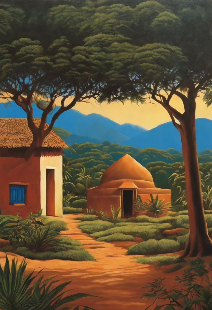 arte do livro 1984, arte africana, casas de barro, brazi, casas de terra