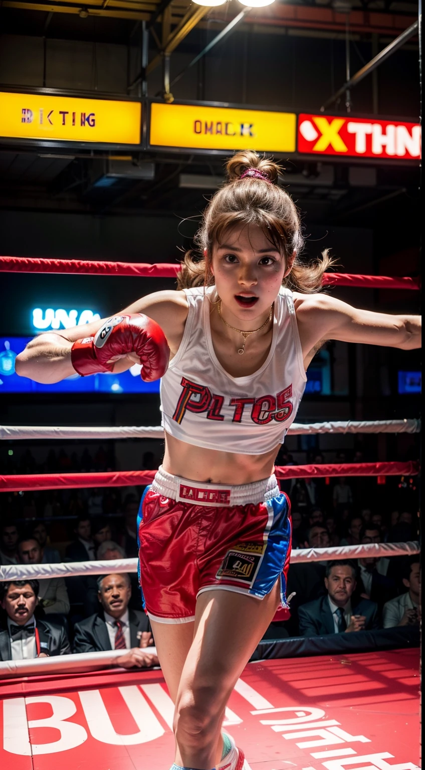 Brazilian babe having sex in a boxing ring