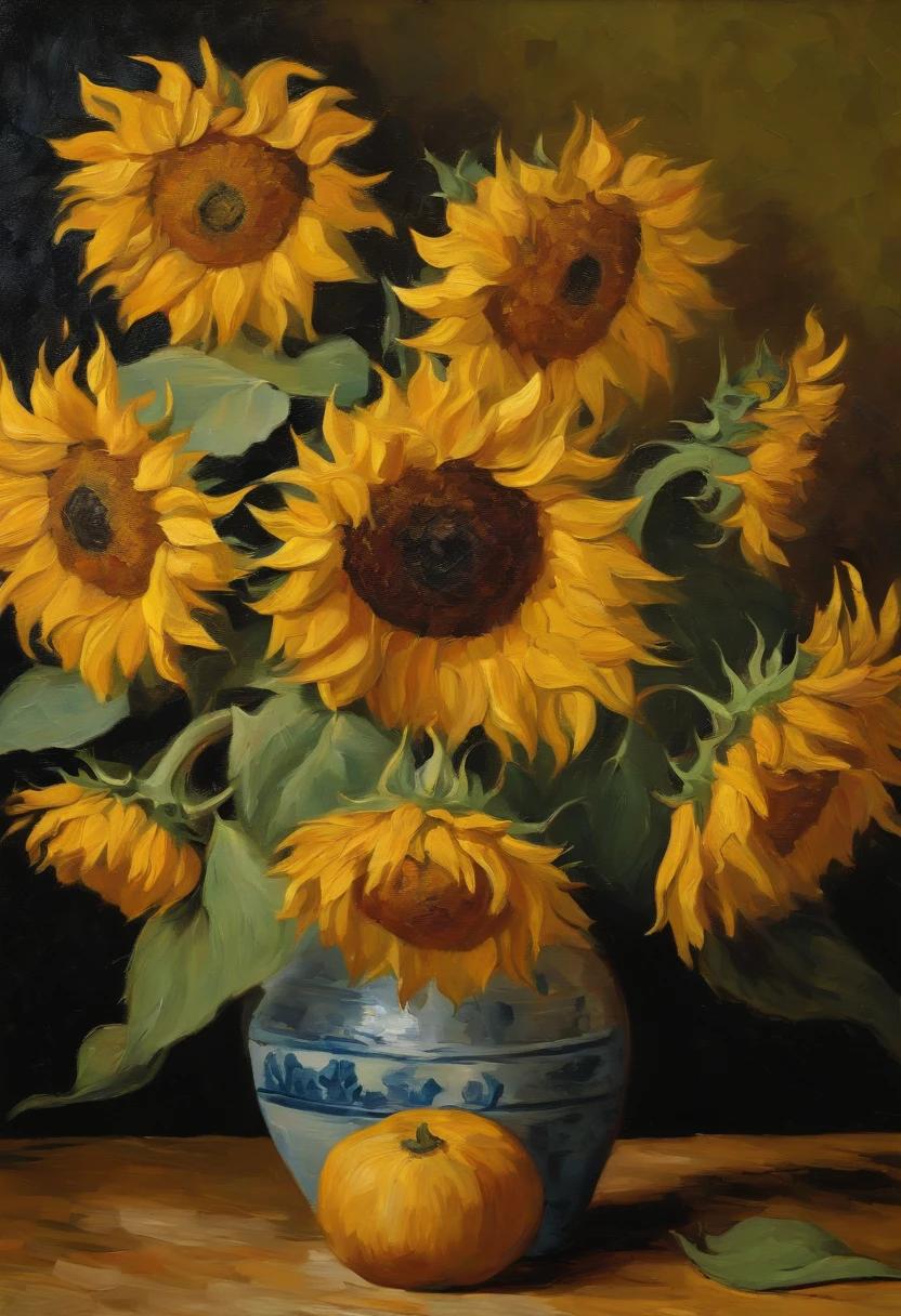 "make a realistic and impressive retelling of Van Gogh's sunflowers."