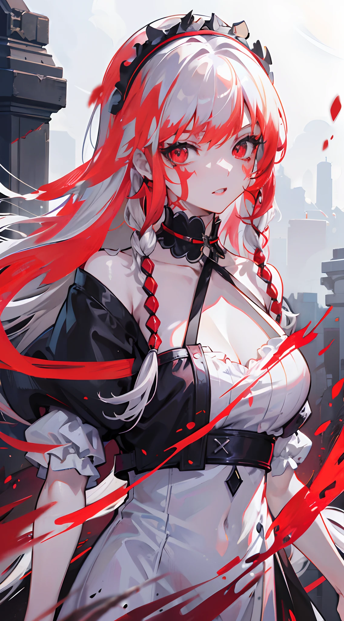 anime girl with red hair and black gloves holding a knife, best anime 4k konachan wallpaper, badass anime 8 k, clean detailed anime art, anime style 4 k, detailed digital anime art, guweiz on pixiv artstation, guweiz on artstation pixiv, cushart krenz key art feminine, anime art wallpaper 8 k