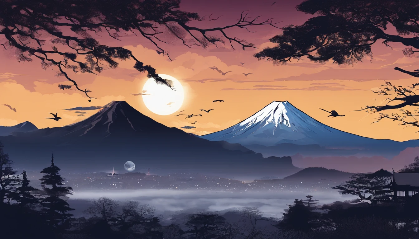 Mt fuji、morning glow、grand、Dynamic landscapes、New Year’s Day、1 moon、a picture、realisitic