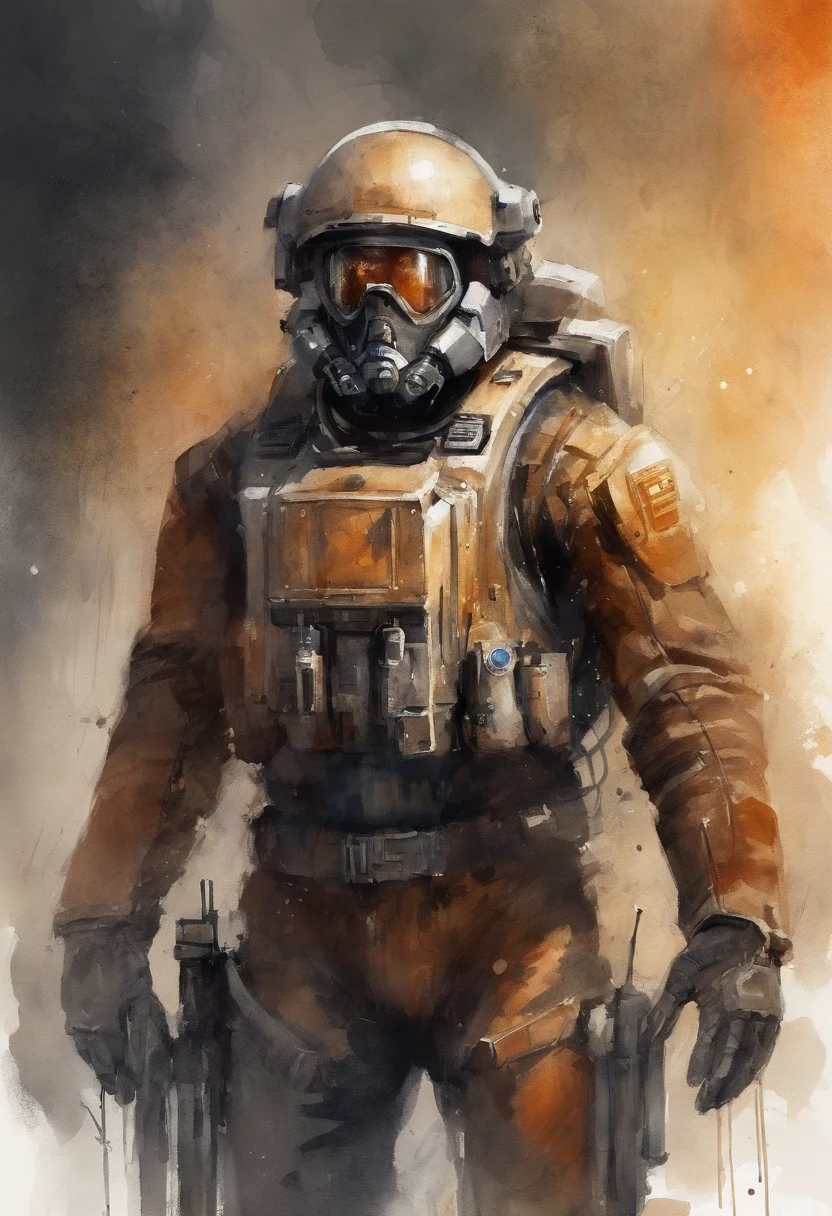 mech pilot, male, dark skin, tired, rule of thirds, high quality background, ultra detailed scenery, ultra sharp focus, perfect professional photo