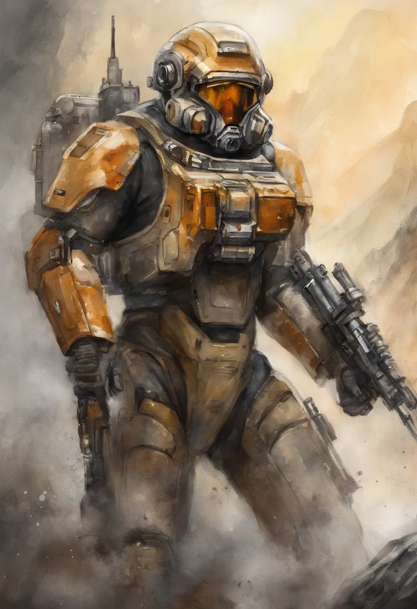 mech pilot, male, dark skin, white hair, tired, rule of thirds, high quality background, ultra detailed scenery, ultra sharp focus, perfect professional photo