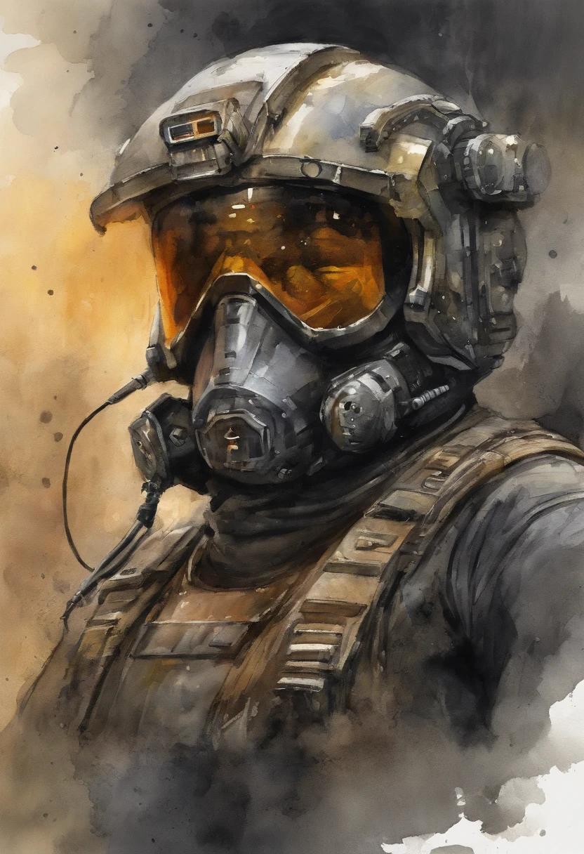 mech pilot, male, dark skin, big afro, tired, rule of thirds, high quality background, ultra detailed scenery, ultra sharp focus, perfect professional photo, fatigues