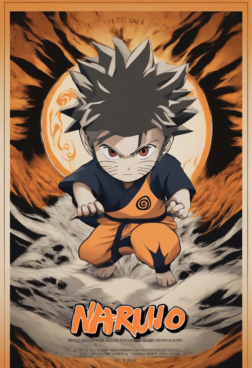 "Create a breathtaking movie poster inspired by Masashi Kishimoto's Naruto, showcasing the legendary Naruto Uzumaki in all his glory."