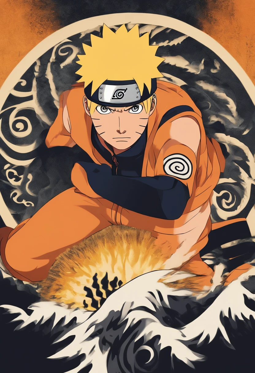 "Create a breathtaking movie poster inspired by Masashi Kishimoto's Naruto, showcasing the legendary Naruto Uzumaki in all his glory."