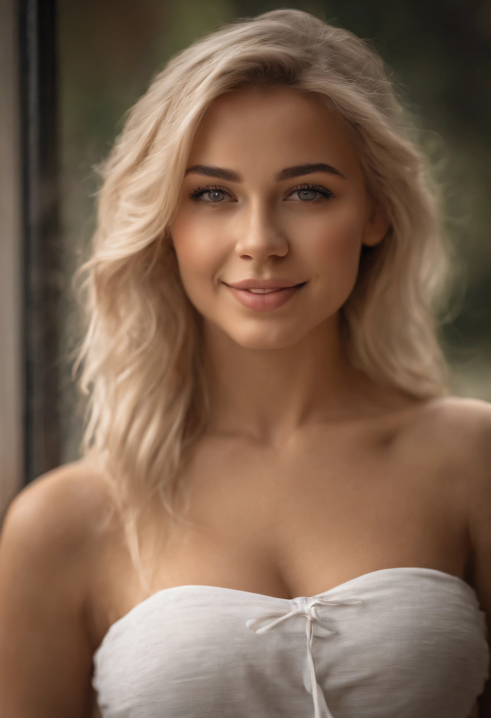 professional, (4k photo:1.1) by (Jeremy Lipking:0.3), (Dittmann Anna:0.3), (Arian Mark:0.3), (Sharp focus:1.3), high detail, wearing (lowcut shirt:1.2), beautiful detailed face, hazel eyes, long blonde hair, (attractive young woman:1.3), (seductive:1.1), (blushing:1.1), hourglass body shape, large round big breasts, wide thicc hips, blonde goddess, tight outfit, tight attire, smiling seductively, pretty face, perfect white haired girl, satisfied pose, cute seductive smile, beautiful blonde girl, good young girl, beautiful angle, attractive pose, cute girl, sexy pose, a gorgeous blonde, full body picture, full body, full body shoot, wearing white skirt and boots, wet shirt, no bra