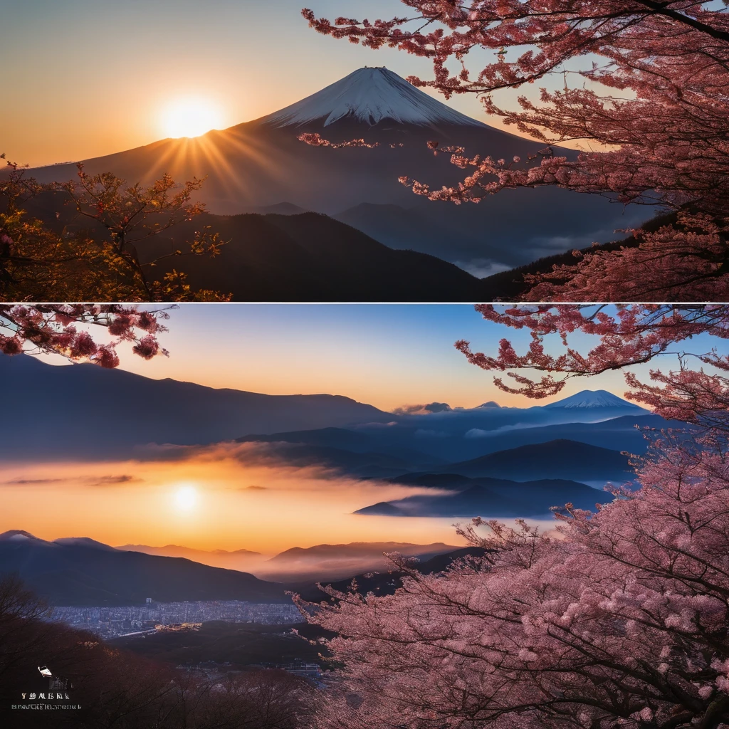 Master Parts、Superior Quality、superior image quality、The 8k quality、Beautiful photos of sunrise、magnifica、Mt fuji、Plum Blossom