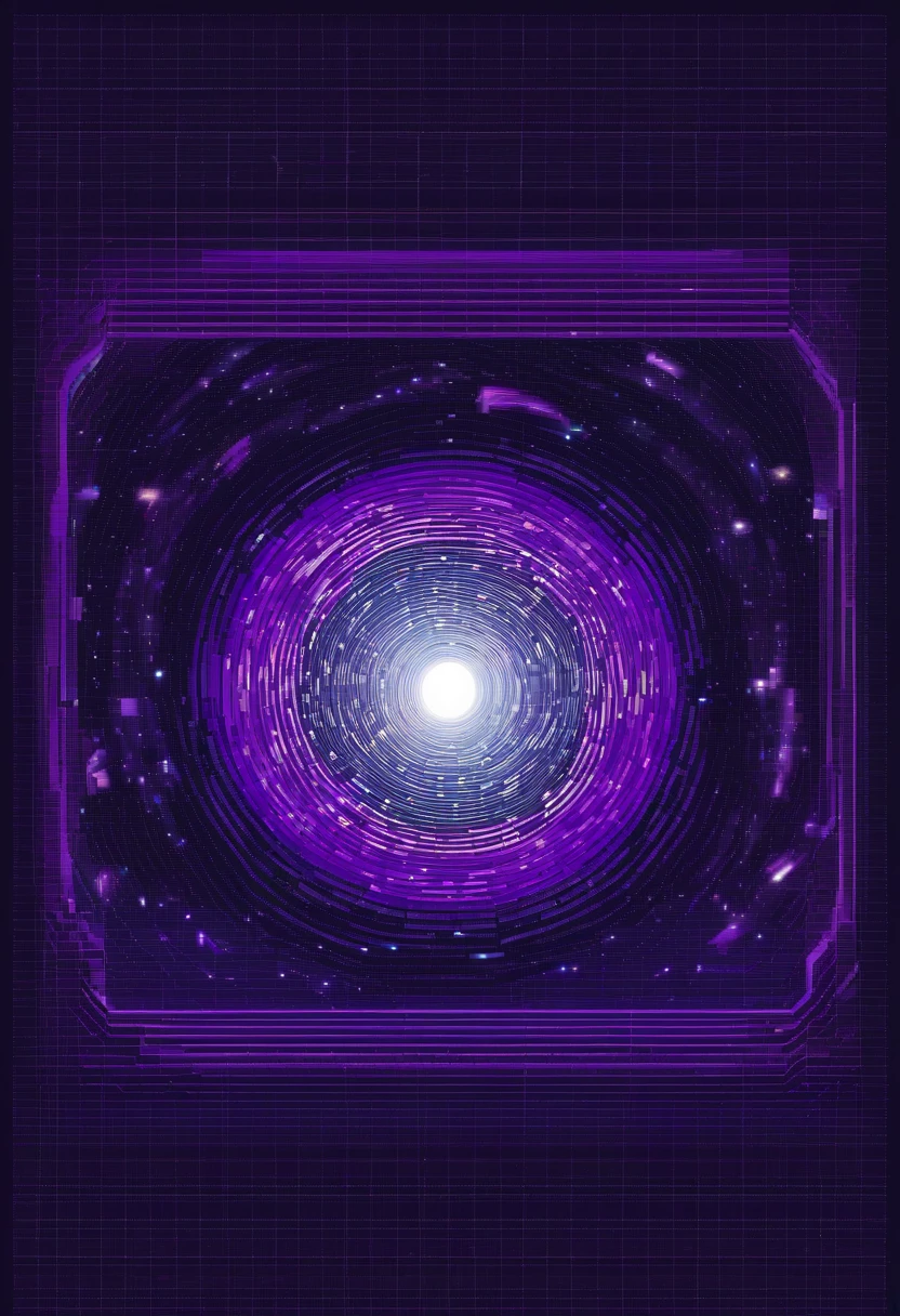 black hole, purple accretion disk, in the middle of space