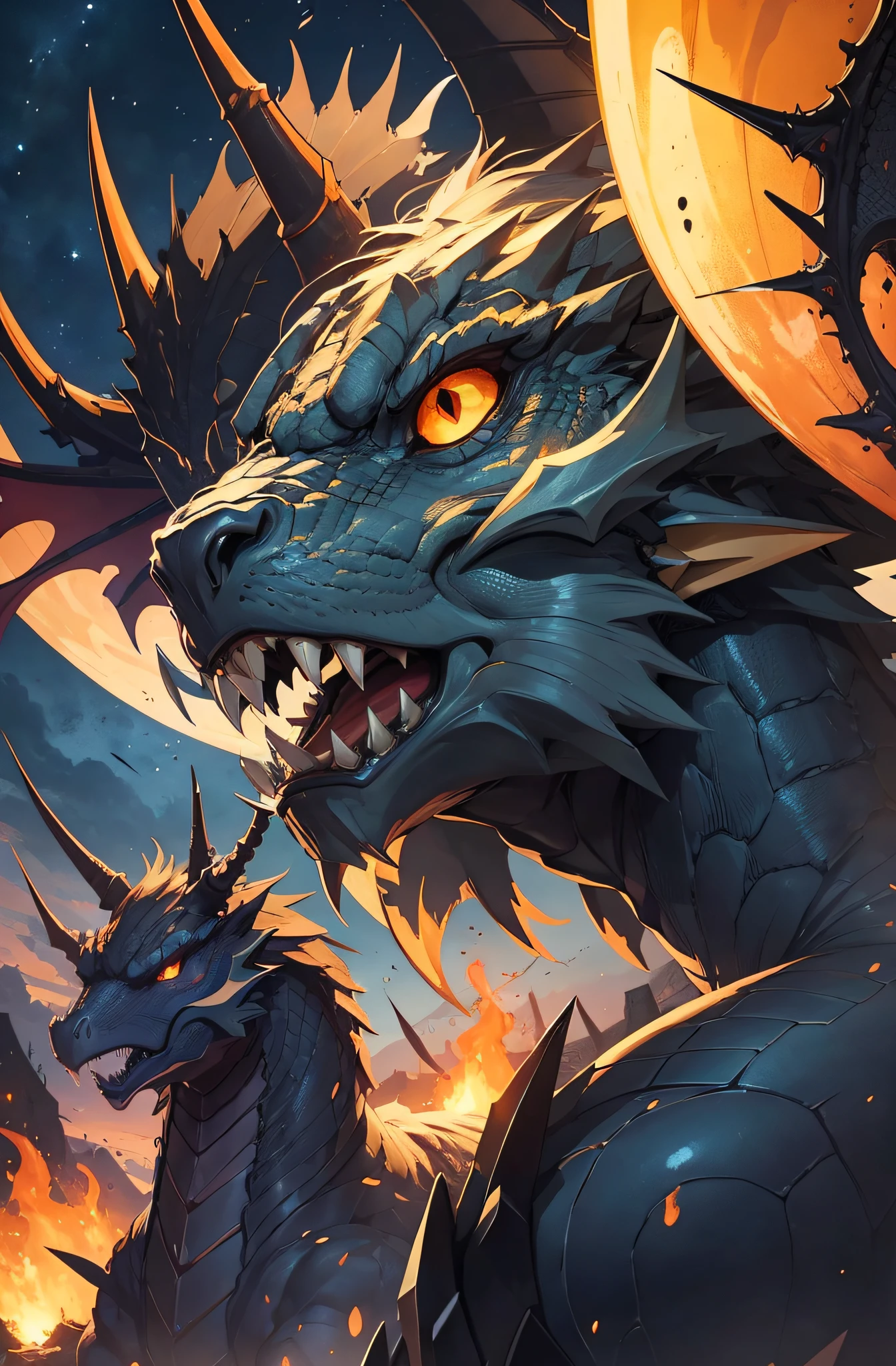 Meisterwerk, best quality, Nacht, Drache