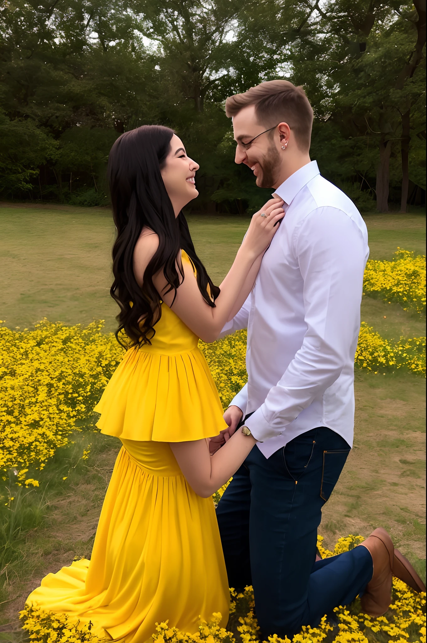 Marriage proposal with the color yellow