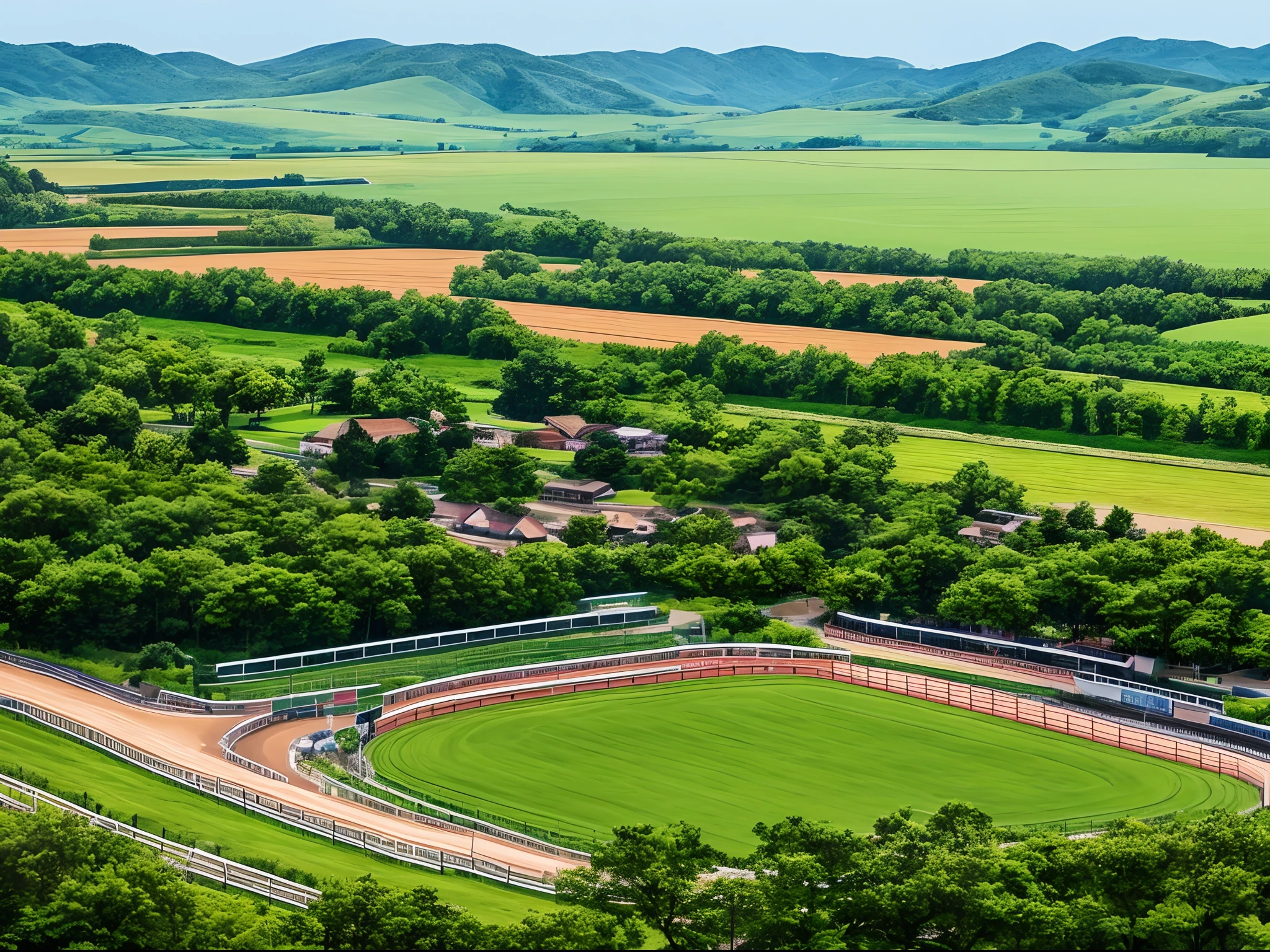 （horse racing、Landscape from afar、overlooks、An ultra-high picture quality）illustratio --auto