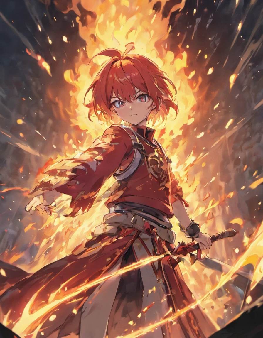 a flaming sword