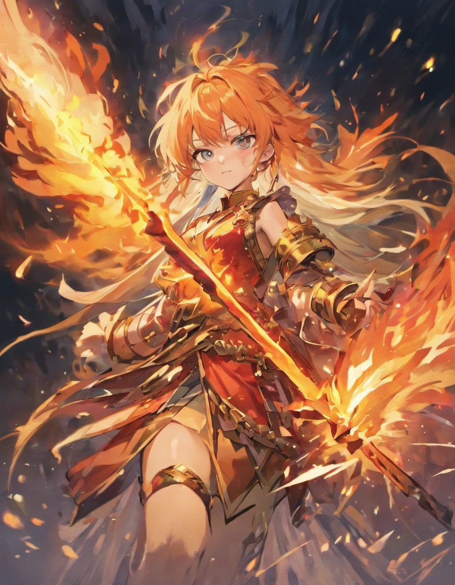 a flaming sword
