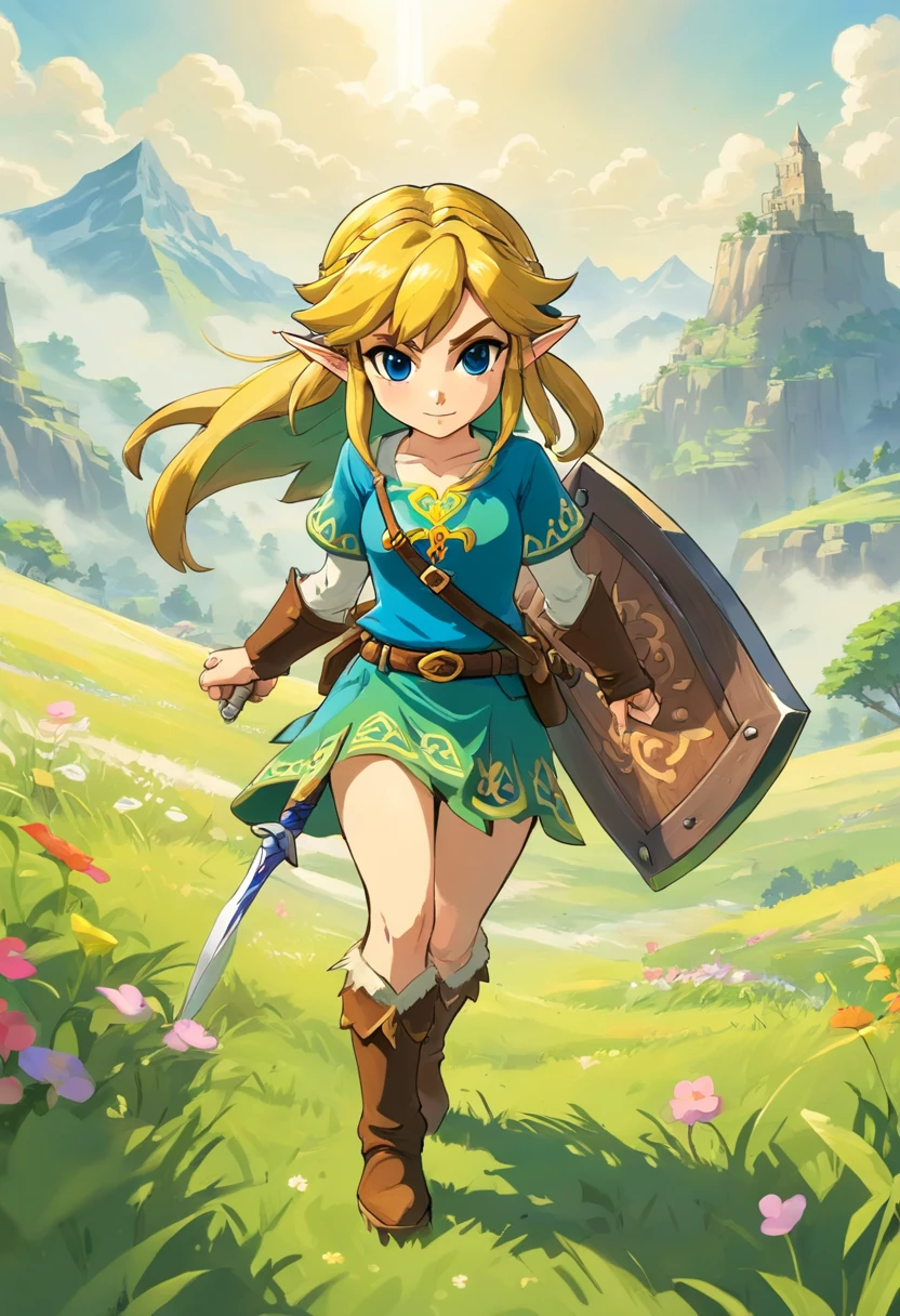 corpo inteiro, pessoa para o jogo zelda, The Zelda Manega, Man, personagem zelda ff, No estilo de Ian McQue, Temmie Chang, figurino estiloso, Romanetian depictions of the desert, Jean-Baptiste Monge, Academy of Science