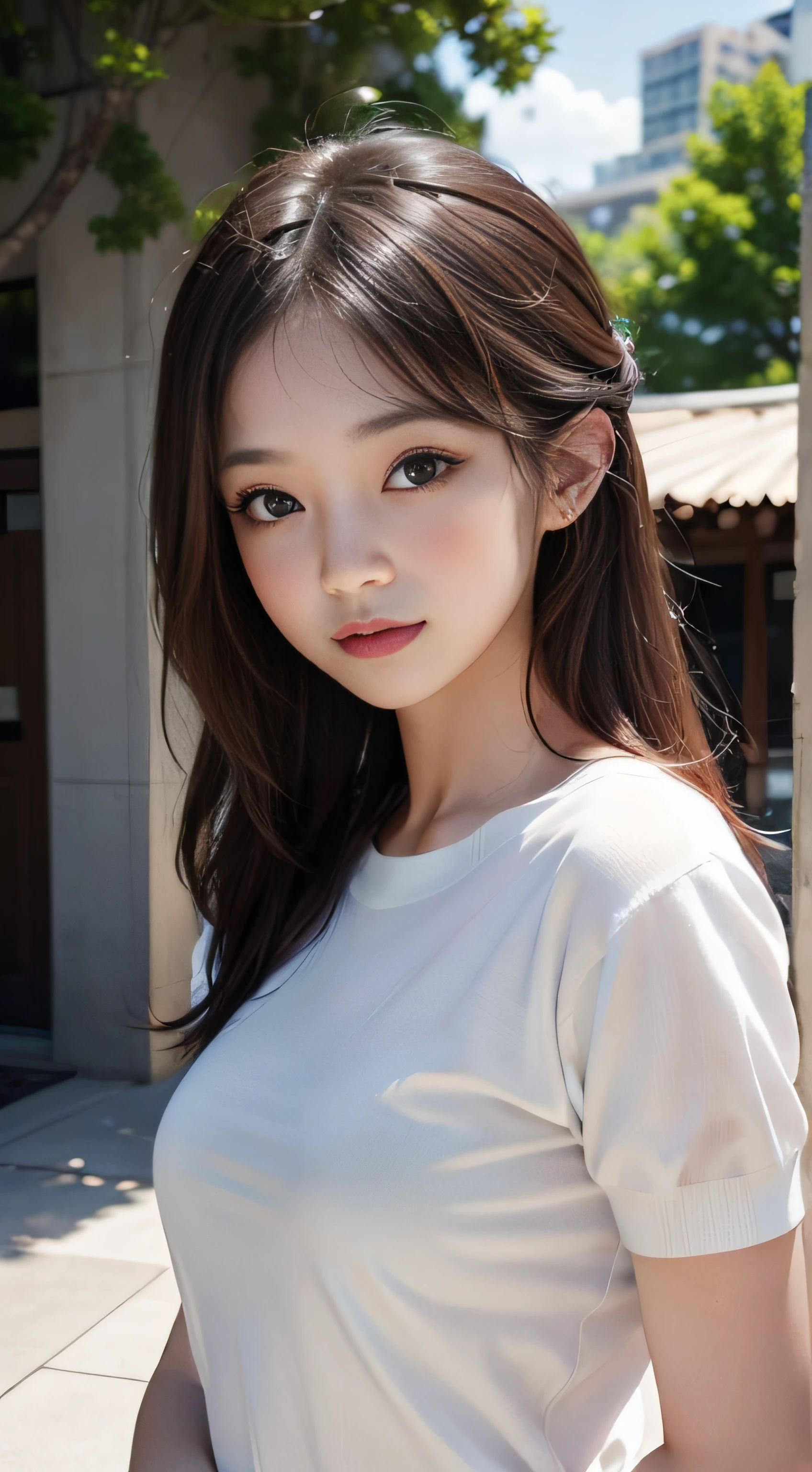 (Best quality,4K,A high resolution,Ultra-detailed,Realistic),Beautiful detailed eyes,beautiful detailed lips,long eyelasher,Japanese and Korean beauties,Pure girl,1girll,Yoga exercises,on the garden,Peaceful atmosphere,Soft sunlight,Wear yoga clothing