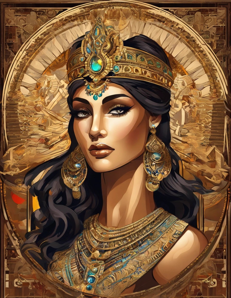 (La mejor calidad,Ultra detallado,realista:1.37),La antigua estatua de Cleopatra,Retratos,Marble texture,bellamente tallado,Joyas exquisitas,serene expression,Semblante real,Detailed facial features,vestido fluido,tocado intrincado,Fondo antiguo,warm lighting,sombras sutiles,Historical masterpiece,artistic rendition,colores vibrantes,tonos vivos,rica tonalidad,Proporciones precisas,Royal symbol,brazo levantado,cetro en mano,ojos mirando,emperatriz de Egipto,Pose elegante,Belleza cautivadora,Reina del Nilo,Ambiente regio,Presencia imponente,ethereal atmosphere,Aura majestuosa,Divina figura escultural,Trabajo impresionante,classic elegance,Magnificent craftsmanship.