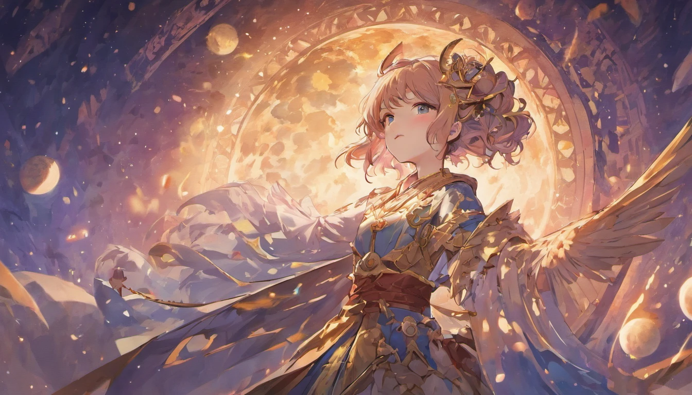 The ancients' imagination of the moon，period costume，National style