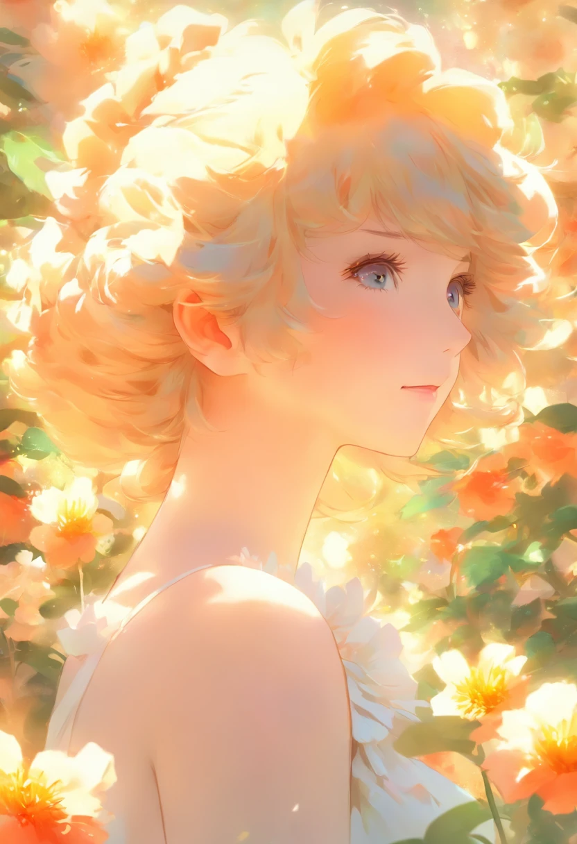 anime girl in a white dress holding a flower in a garden, beautiful anime artwork, beautiful anime art, guweiz on pixiv artstation, guweiz on artstation pixiv, beautiful anime, by Yang J, a beautiful artwork illustration, beautiful anime portrait, artwork in the style of guweiz, anime fantasy artwork, anime art wallpaper 4 k
