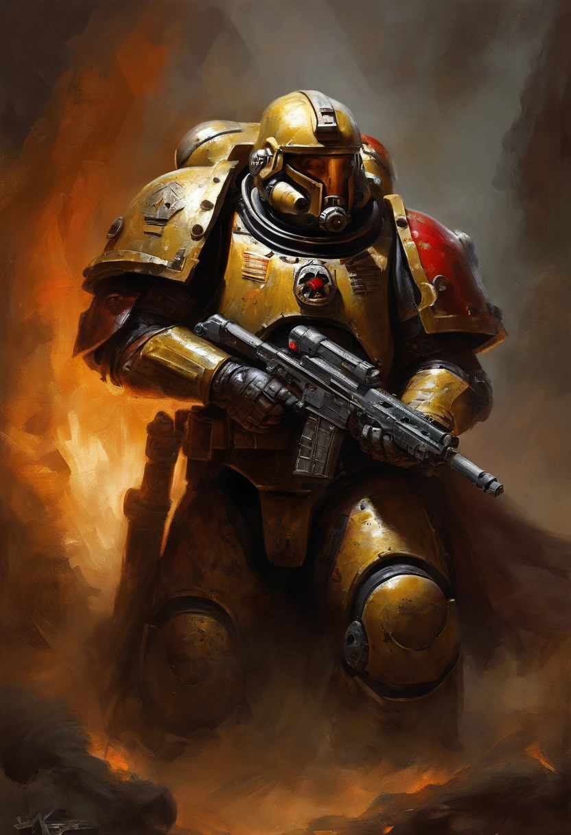 Vin diesel lcomo Um Astartes space marine, altamente realista, em sua armadura Power armor Cor vermelha, Ultra realismo, best quality, Warhammer40k