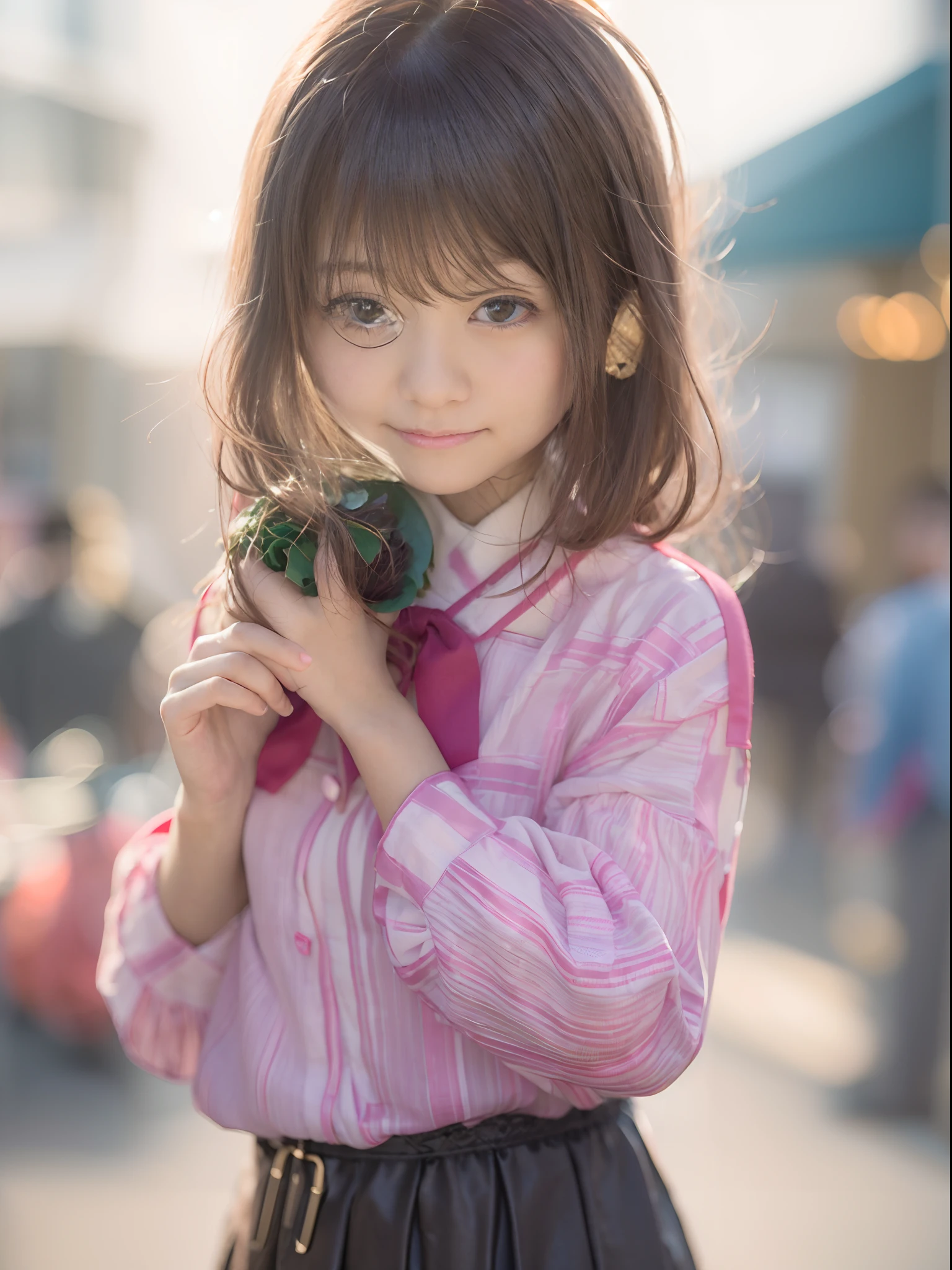 Woman Standing On The Side Of The Street、Young Asian Woman、a photography of a beautiful woman、Japan Person Model、beautiful young woman with、60mm portrait、Color photo portrait 4k、Soft portrait shots 8k、17 year old girl、Happy smile、(8K、Raw photography、top-quality、masterpiece:1.2)、(realisitic、Photorealsitic:1.37)、ultra-detailliert、
1 girl in、cute little、独奏、Beautiful detailed sky、Detailed Cafe、natta、Standing、date、(blush of the nose)、(A smile:1.1)、(Mouth closed)、tiny chest、seducting smile、Night amusement park、merry-go-round、profetional lighting、Sony A7R4、Zessie 50mm f1.8、
medium breasts、Beautiful Detail Eye、(shirt with collar:1.1)、a bow tie、pleatedskirt、(short-hair:1.2)、Floating hair、Happy smile、Happy smile、17 year old girl