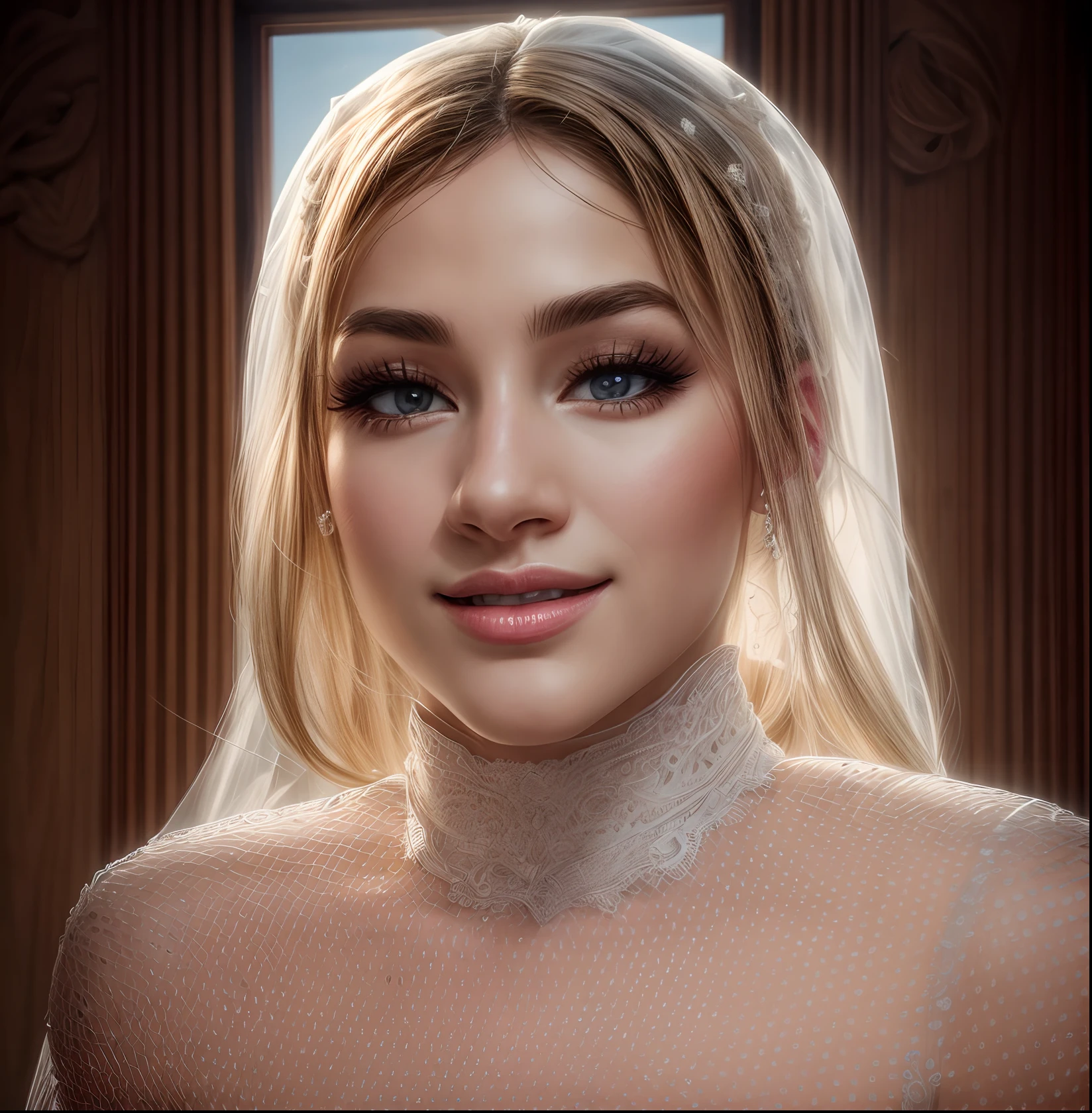a picture of a bride getting the wedding cake smashed to her face, a beautiful young woman, exquisite elegant, sexy wearing wedding dress, getting the cake smeared on her face, wedding hall background, soft lightning, dynamic angle, best details, best quality, 16K, [ultra detailed], masterpiece, best quality, (ultra detailed), full body, ultra wide shot, photorealistic,