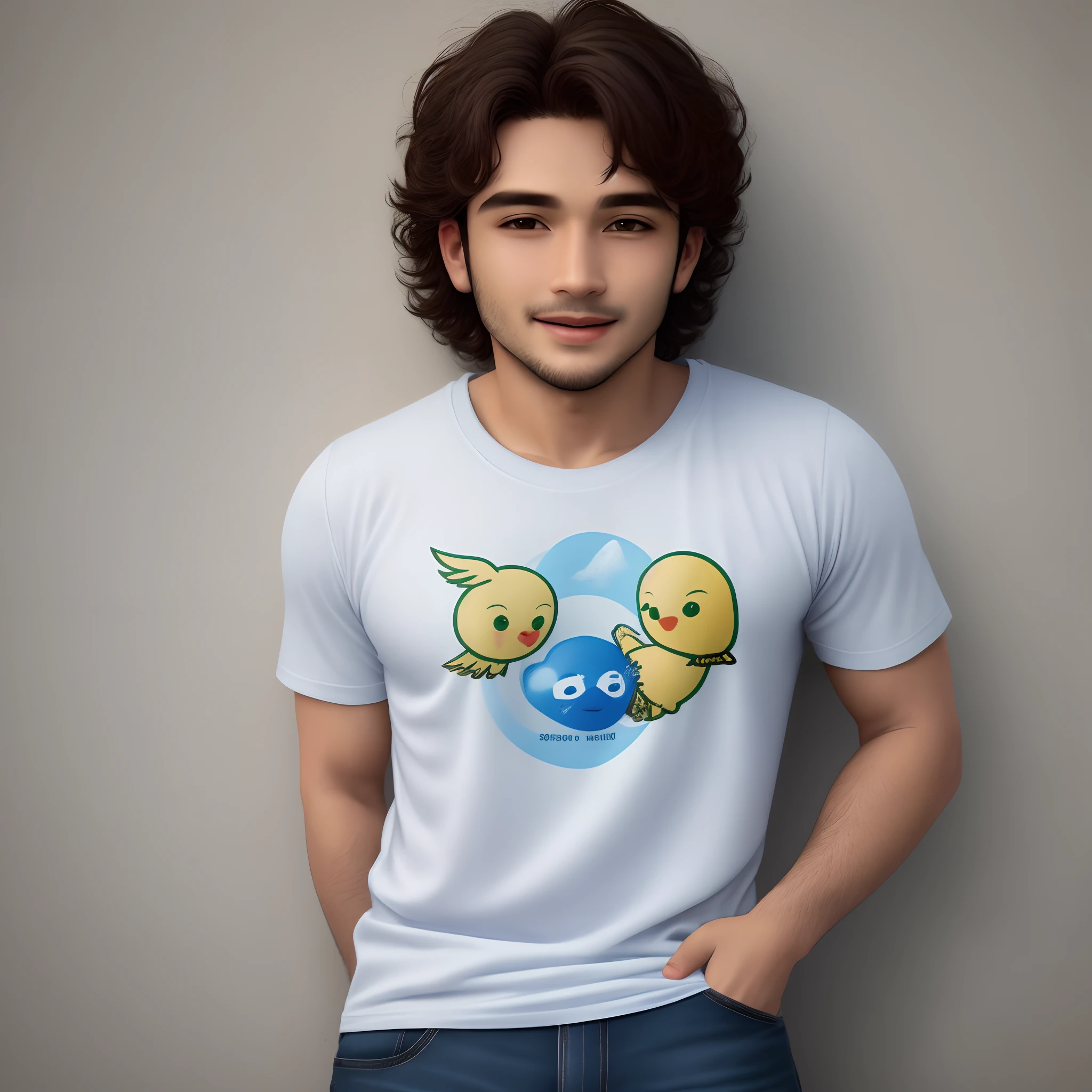 Um ovo branco com vestindo a camiseta do Brasil