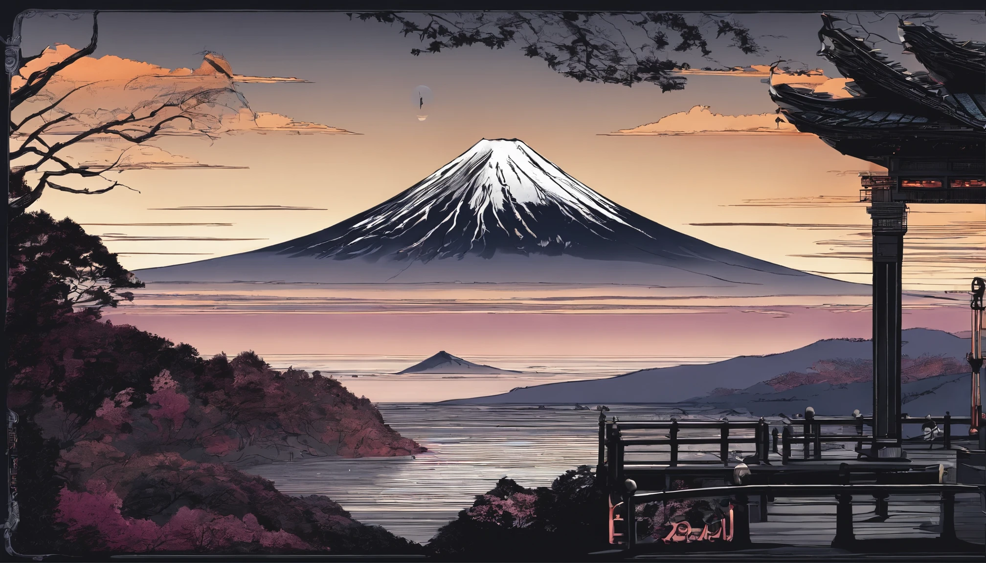 Mt fuji、morning glow、grand、Dynamic landscapes、New Year’s Day、1 moon、a picture、realisitic