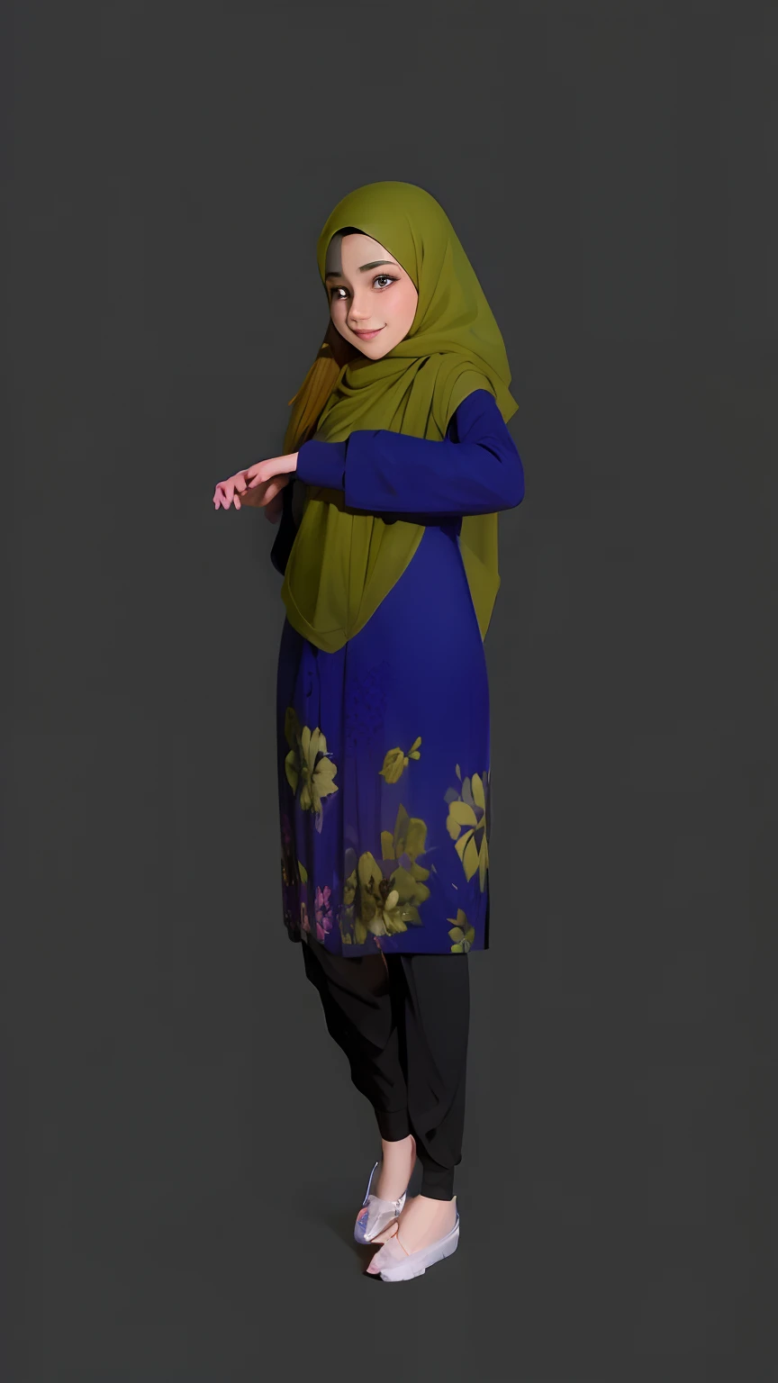 a cute girl, cute smile, hijab, realistic, super detail, 8k