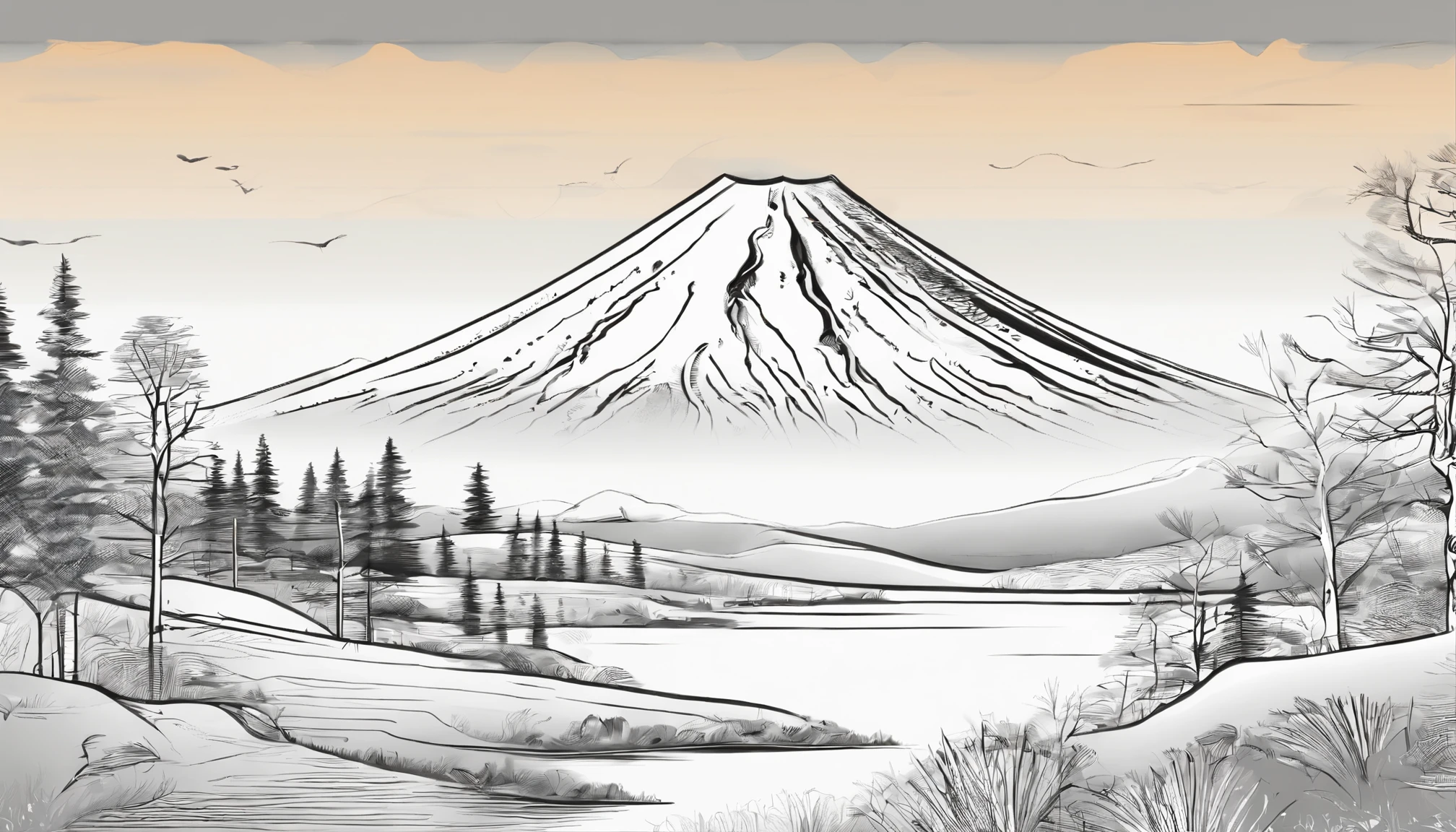 Mt fuji、morning glow、grand、Dynamic landscapes、midwinter、a picture、realisitic