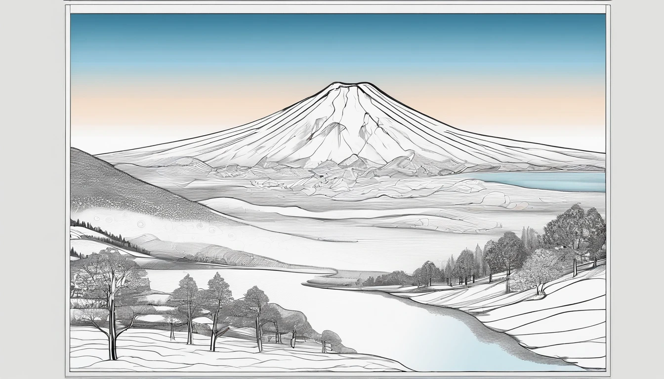 Mt fuji、morning glow、grand、Dynamic landscapes、midwinter、a picture、realisitic