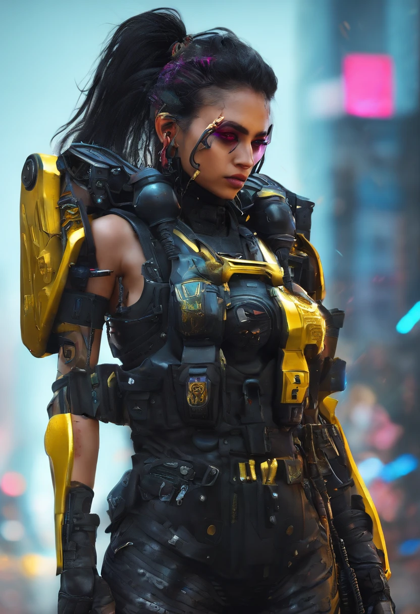 Gere uma imagem da personagem Mara, also known as 'Mara Death Dealer', do jogo Call of Duty: Guerra moderna: corpo inteiro, fisionomia cruel, ((Novo)) brincos grande, colar pulseira, rings, gold watch, na praia, sol poente, palmeiras, corpo escultural, flowing hair, ((metralhadoras, Armas, Fuzil AK-47, Granadas, gold accessories)) standing on a ((tanque de guerra Russo T-14 Armata))
sem roupa
