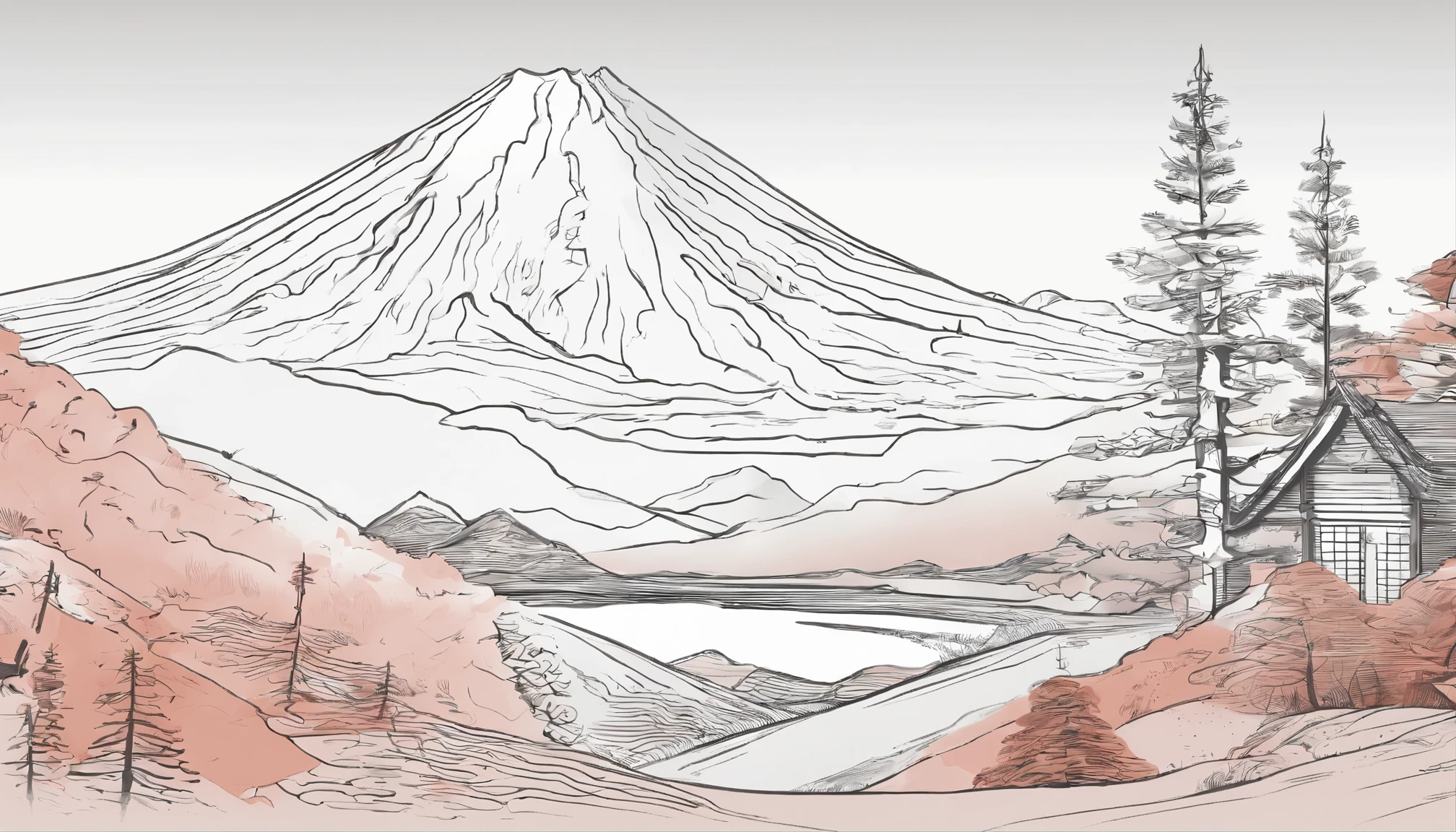 Mt fuji、morning glow、grand、Dynamic landscapes、midwinter、a picture、realisitic