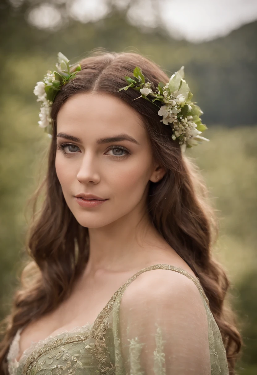tez justa, mulher em torno de 24 anos, cabelos loiros naturais, olhos verdes distintos, , slender and graceful, Beautiful, luz de velas em um ambiente medieval, Ultra sharp focus, tiro realista, nu, cores tetradicas (cicatriz:1.4)