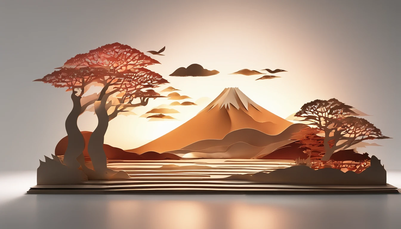 Mt fuji、morning glow、grand、Dynamic landscapes、midwinter、a picture、realisitic
