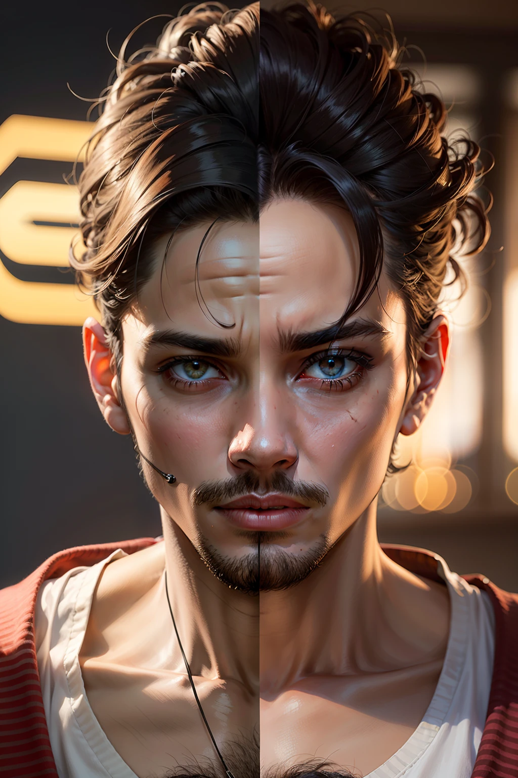 Change background cyber Pankh realistic face ultra real 8k boy