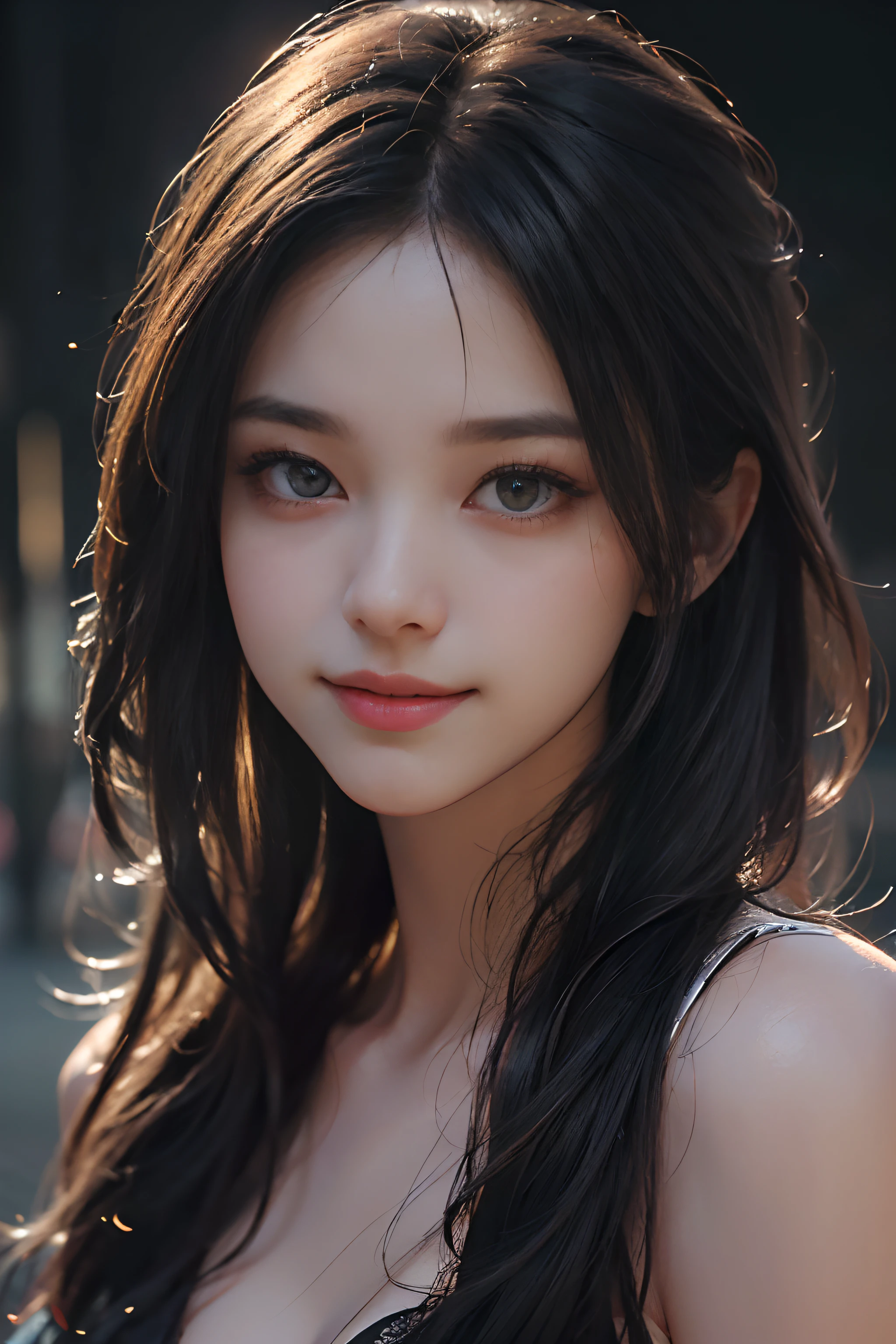 ((masterpiece、top-quality、beautiful quality、Photorealsitic、Look at viewers、Detailed Lighting、highlydetailed skin、very detail hair、Highly detailed H pupil、shadowy、8K:1.2))、(women's pictures、1beautiful girl:1.2)、Pretty smile
