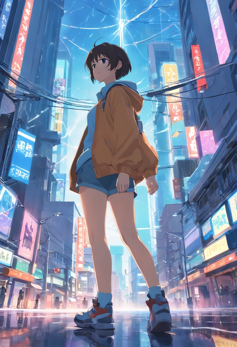 (masutepiece, Best Quality), intricate detailes, Photo, Realistic, Unreal Engine, Gray chrome and blue chrome mech, helmets, armor, 机器人, new, Cyberpunk Warehouse, Computer terminals, Arc Electric, SP3CT4, Dark atmosphere, light, Summit of Mt, city, Thunder and lightning