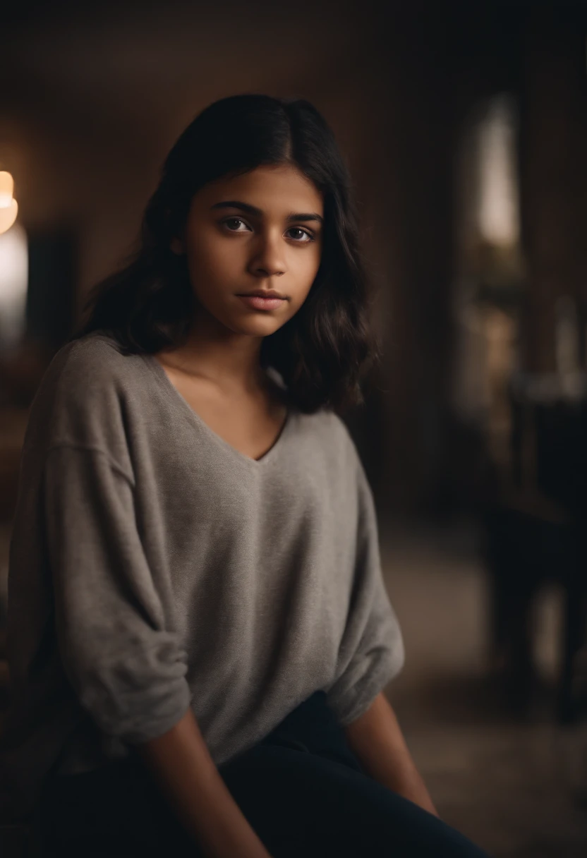 Portrait of a young black haired teenager 4k hd