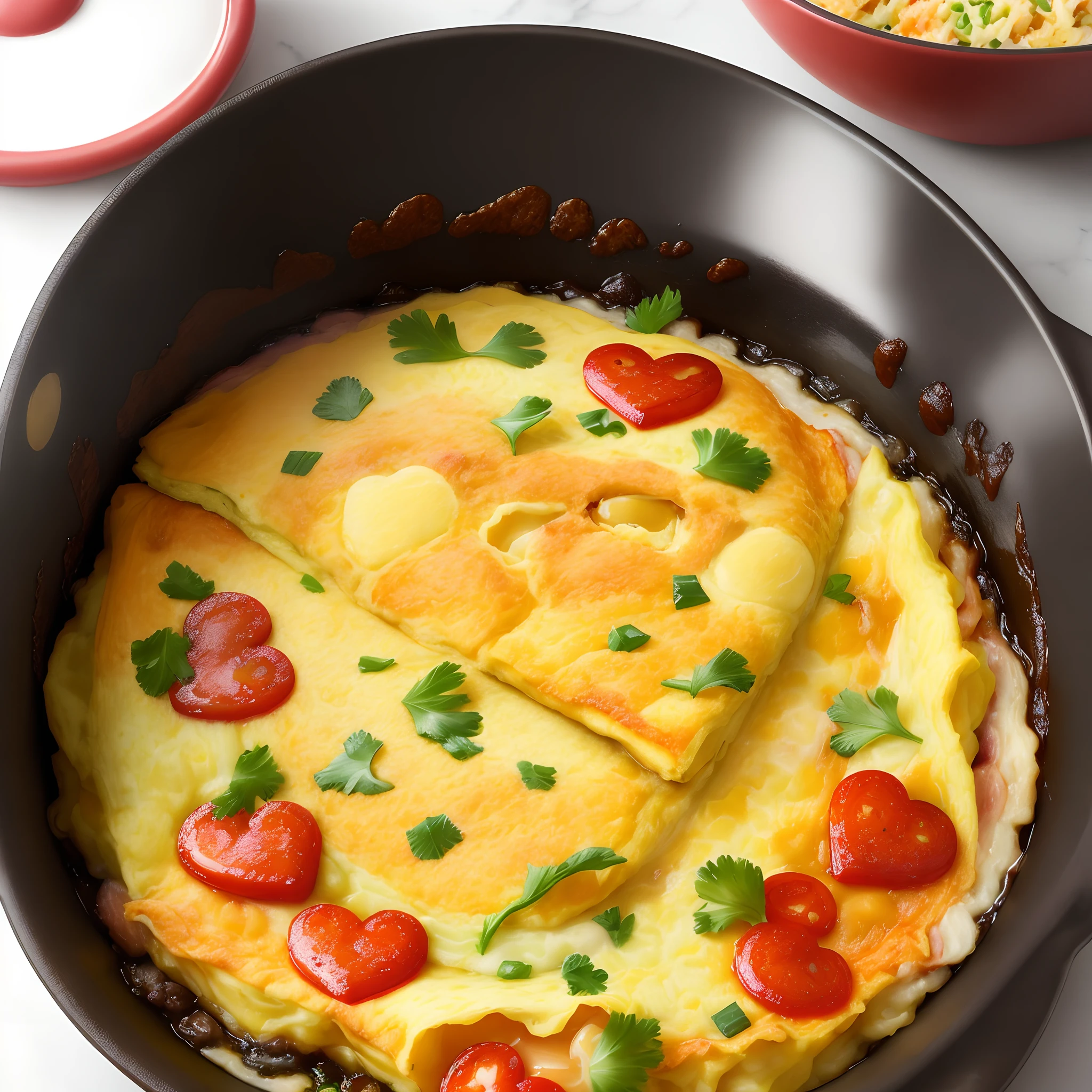 Heart-shaped omelet rice