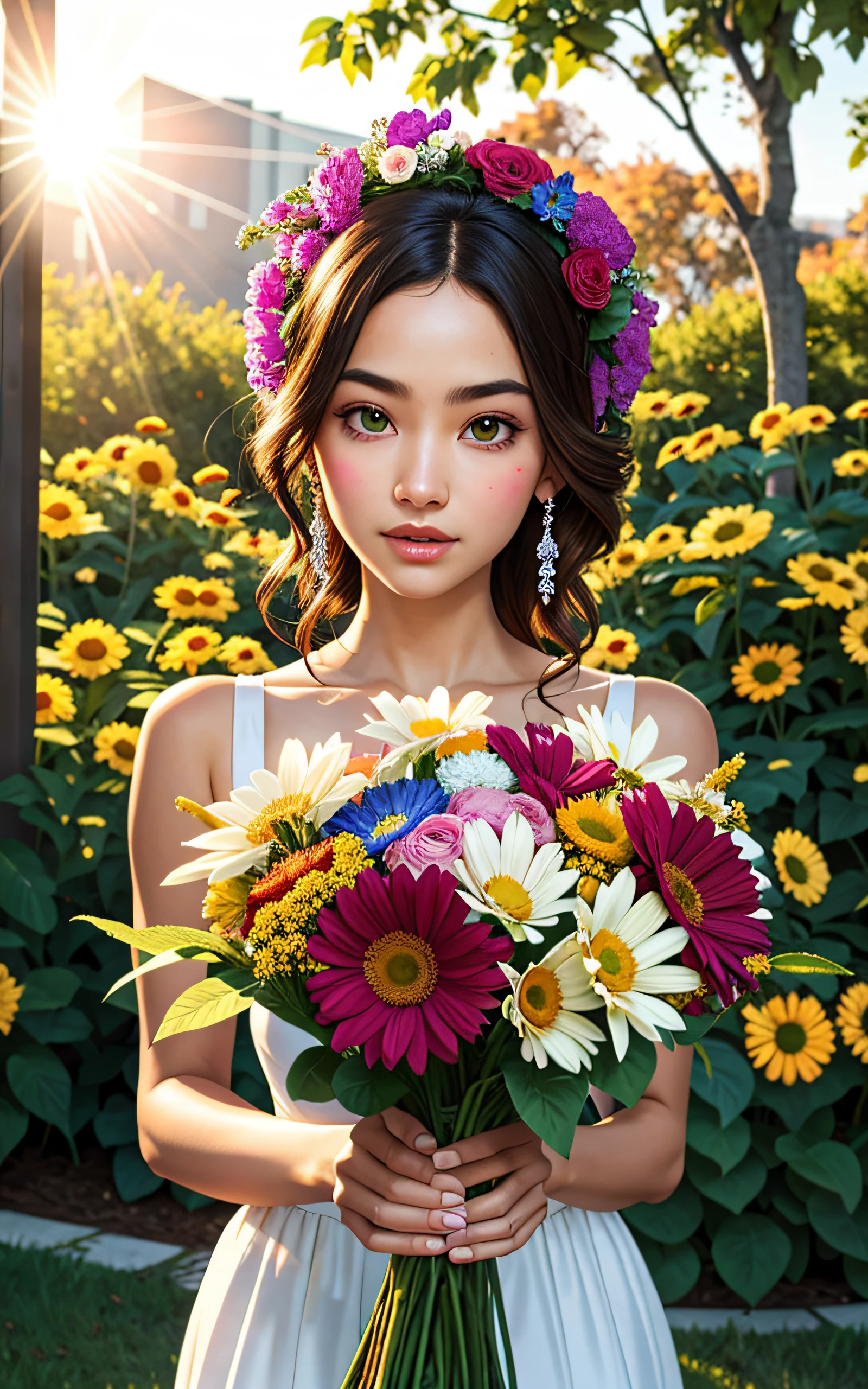 Beautiful and gorgeous bouquet in the morning light