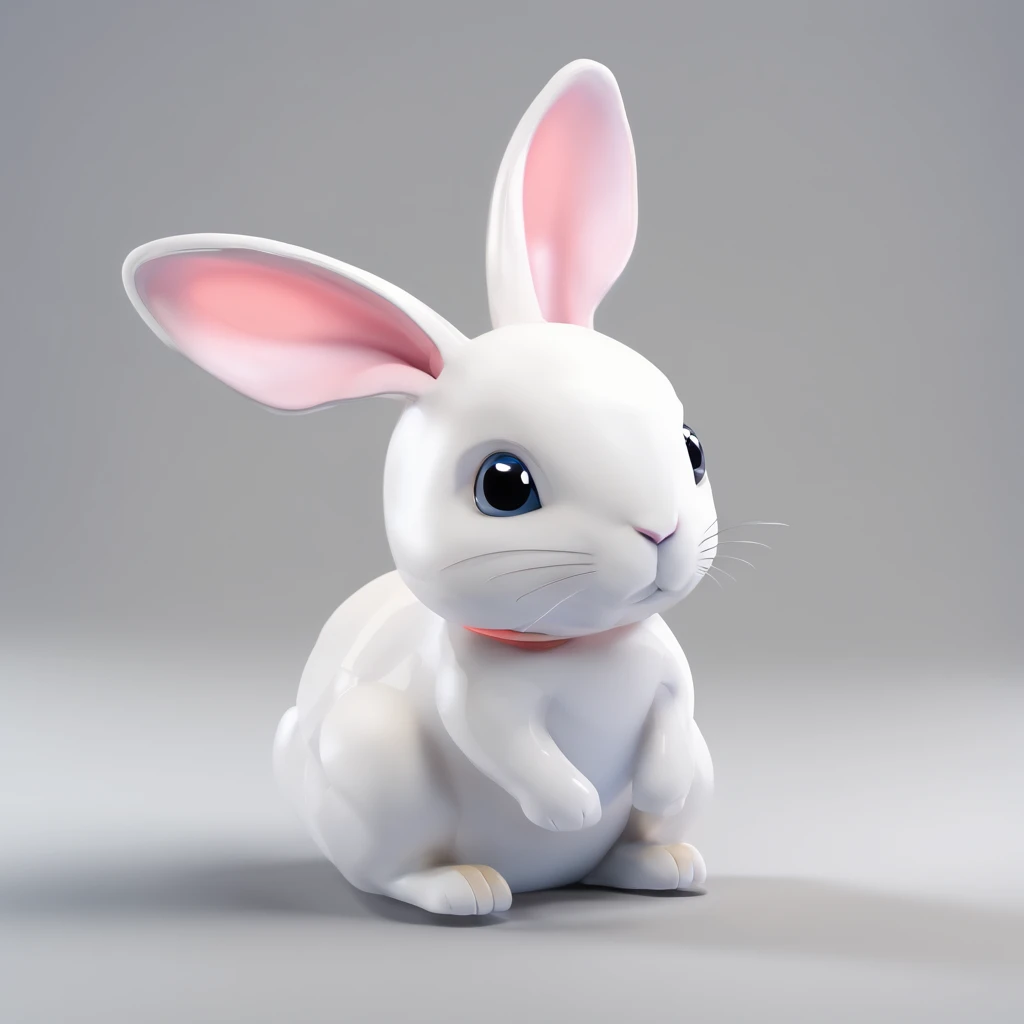 Cartoony White Bunny with medium sized tits