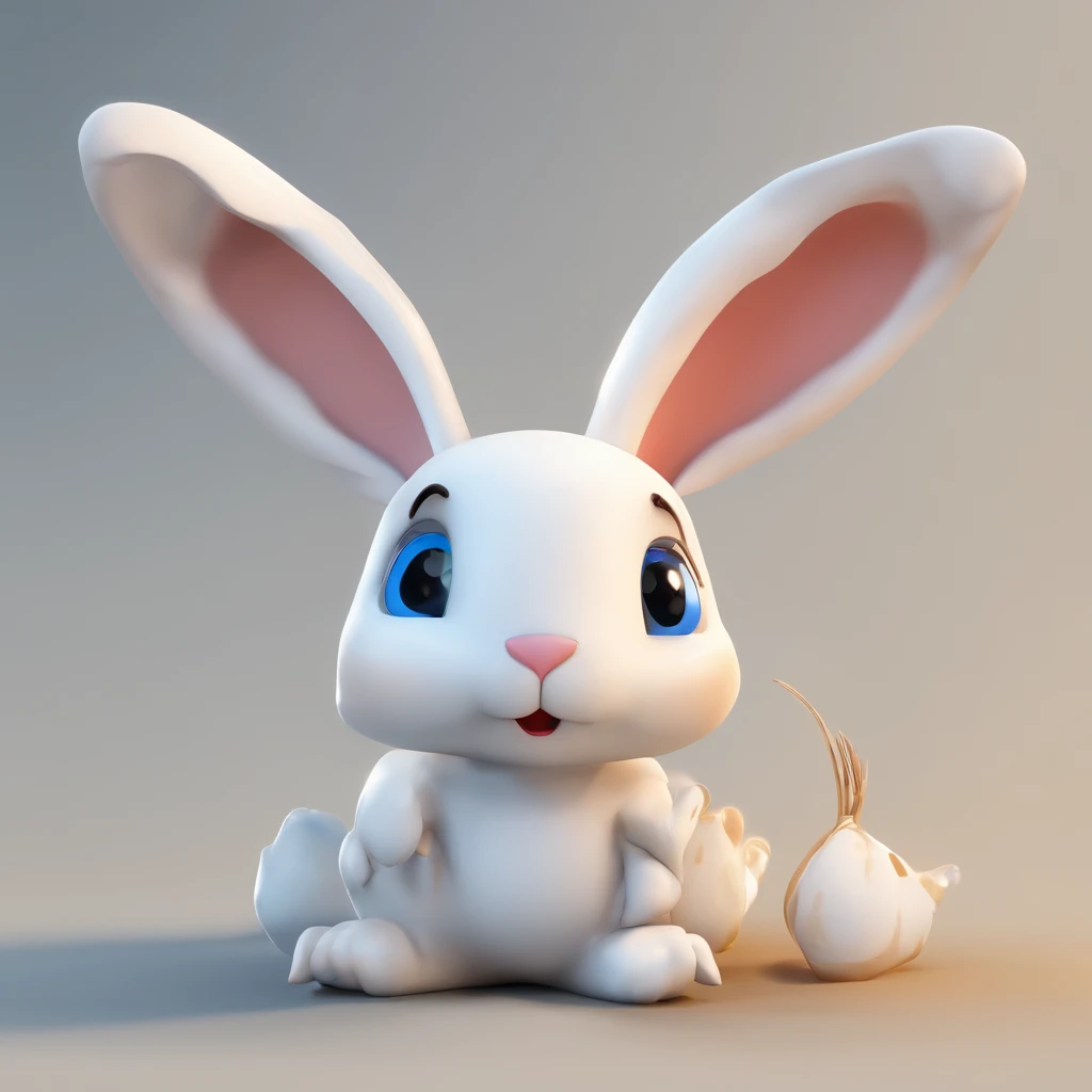 Cartoony White Bunny with medium sized tits