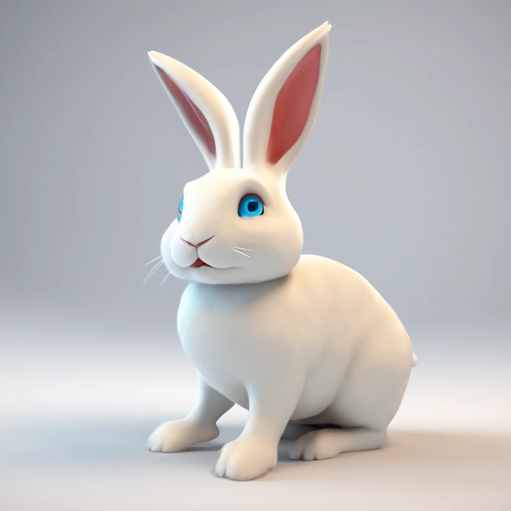 Cartoony White Bunny with medium sized tits