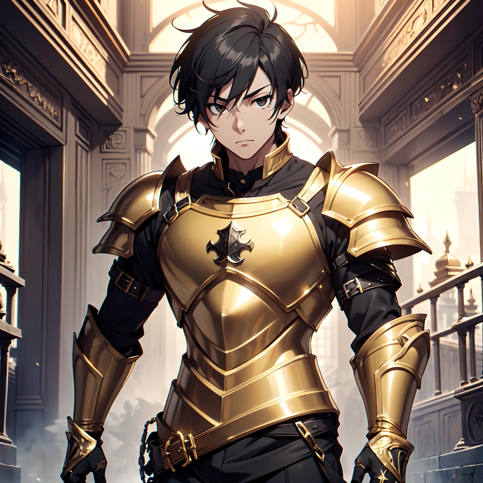 128K Ultra High Definition,
128K Ultra High Quality,
128K Ultra High Resolution,
Best Definition,
Best Quality,
Best Resolution,
Perfectly Detailed,
Perfectly Designed,
Extremely Detailed,
Extremely Designed,
Hyper Detailed,
Hyper Definition,
Hyper Quality,
Hyper Resolution,
Masterpiece,
(((Anime))),
Body Shot,
(((Boy))),
Handsome,
Muscular Body,
(((Black Short Hair))),
(((Black Eyes))),
(((Hyper Detailed & Perfectly Designed Gold Armor Plates))),
(((Hyper Detailed & Perfectly Designed Baron Armor))),
(((Inside Of Medieval Royal Palace Background Scenery))),