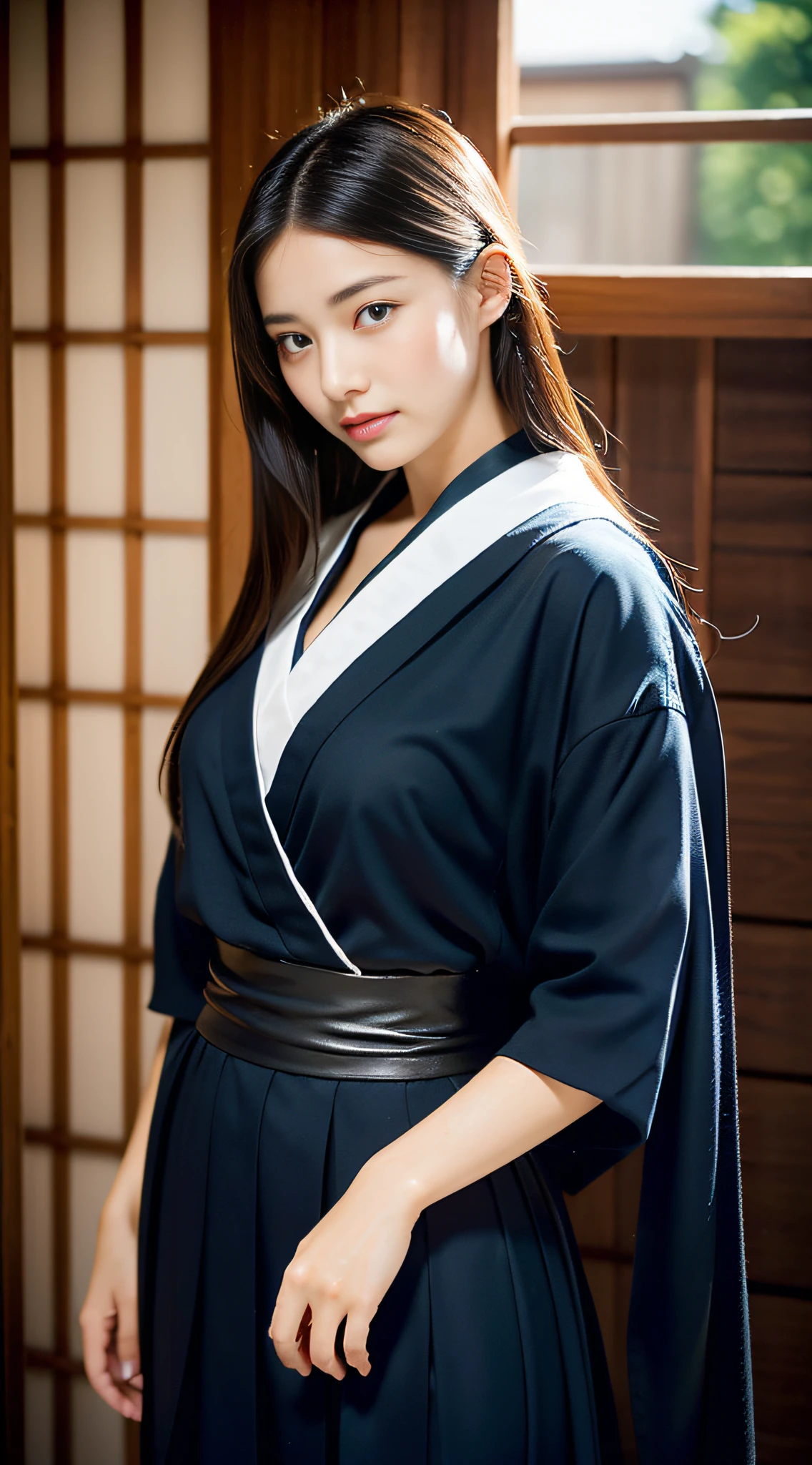 (((32k,high detal,high-detail、masterpiece,Attention to detail,full body Esbian,Lori,独奏))),Raw photo & realistic atmosphere,beautiful dark blue eyes,Detailed mouth,Glossy lips,Detailed eyebrows,Eyes drawn in detail with soft white skin that shines in every detail、Very beautiful eyes with azure eyes,Detailed lips、Very beautiful face,Very well-formed face、Lifelike face,shiny beautiful lips,Beautiful eyebrows,Infinite reality,Japan High School Uniform Best Design, Realistic Young Gravure Idol,Very cute beautiful girl samurai , Young Sensual Gravure Idol, Young Gravure Idol, Beautiful and cute from the Edo period17--old ler,the whole body is wet,dripped out,with a flushed face,Tremendously beautiful17-year-olrl,The body is dripping wet,Sheer clothing,Hair is wet,Dripping water,dripping,(bare-legged,,Wet and see-through,Samurai attire,samurais,Beautiful kind eyes,Looking at the camera:1.5),(youthfulness,Sharp eyes,Serious beautiful look,well-shaped breasts,,Immature body,Japan no Tsuji slash,Japan killers of the Edo period,Edo period cut-off,black shiny hair:1.6)
